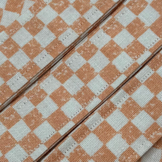 Orange and Cream Checkers Wristlet/Lanyard