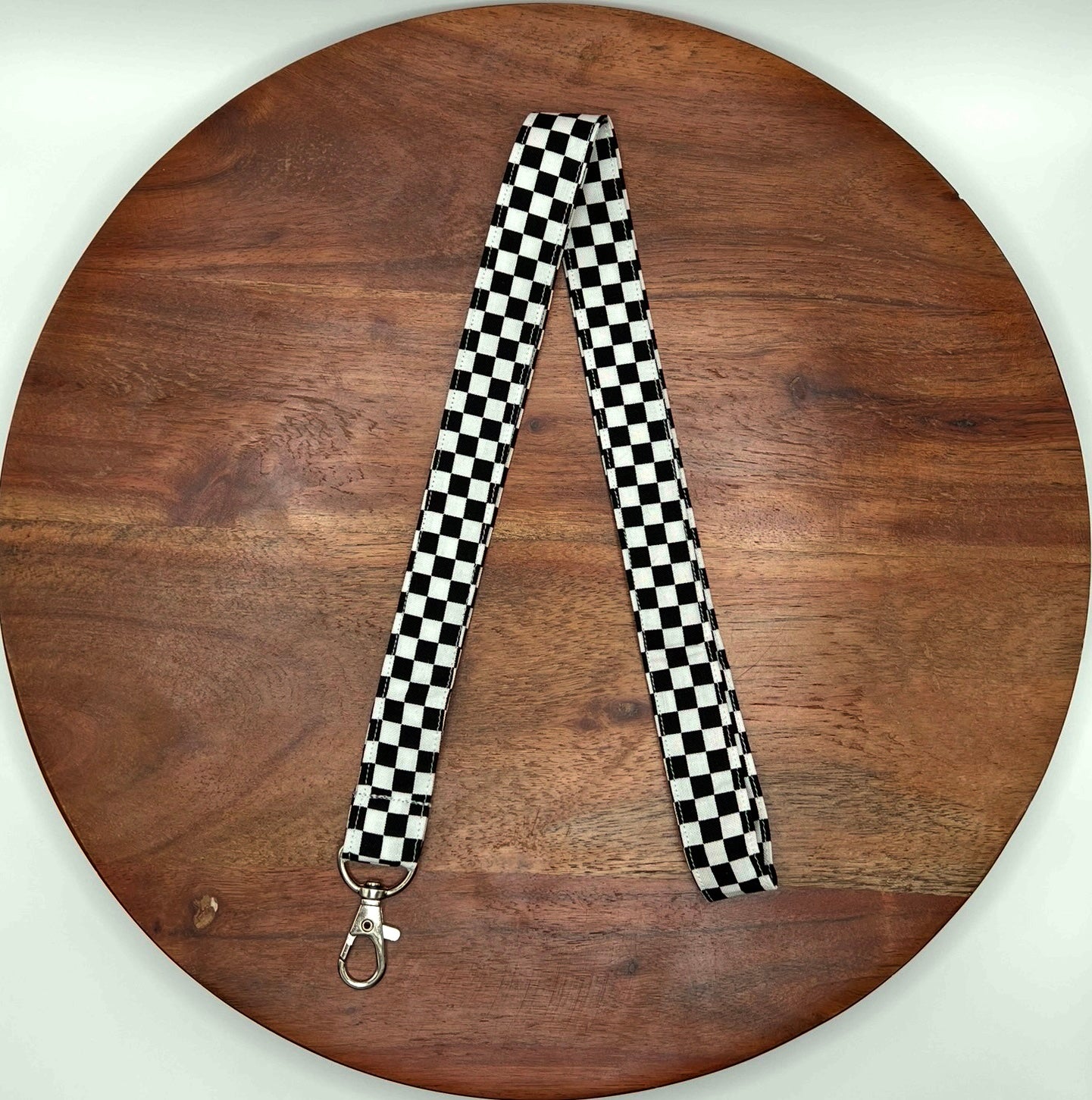 Black and White Checker Lanyards