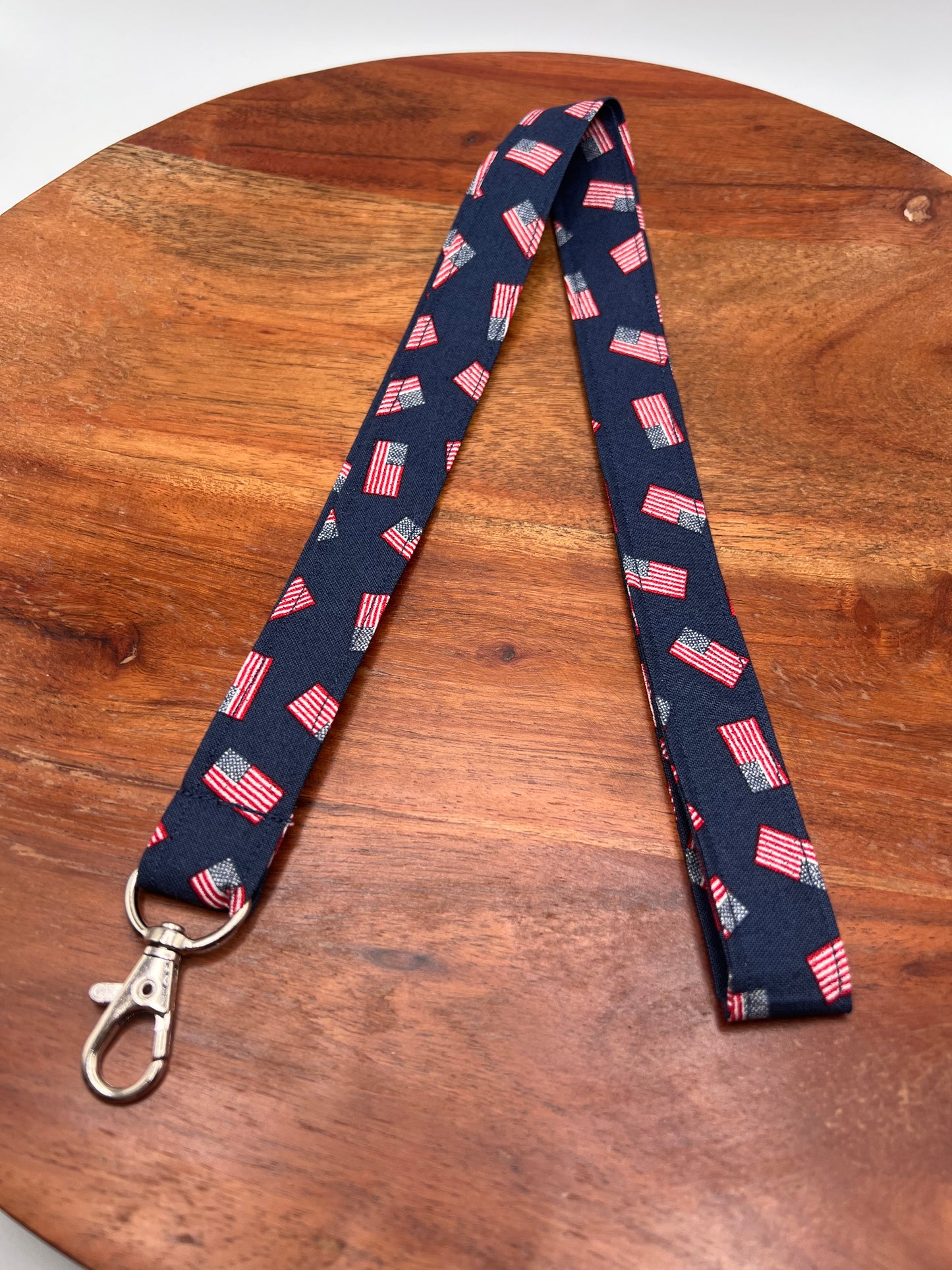 Blue American Flags Lanyards