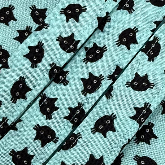 Teal Black Cats Wristlet/Lanyard