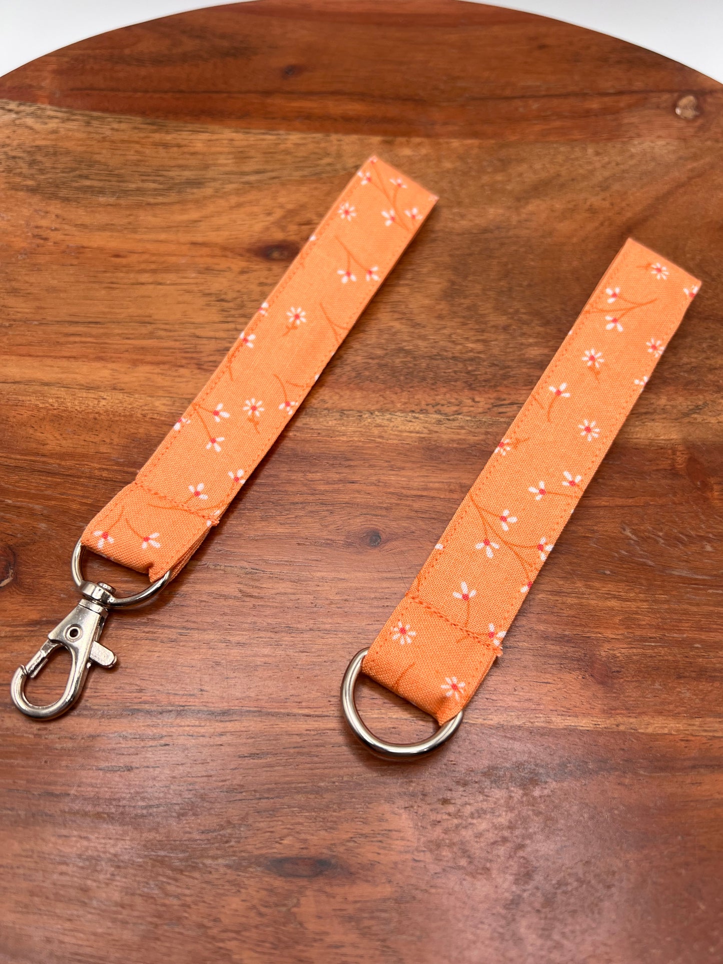 Orange Floral Lanyard