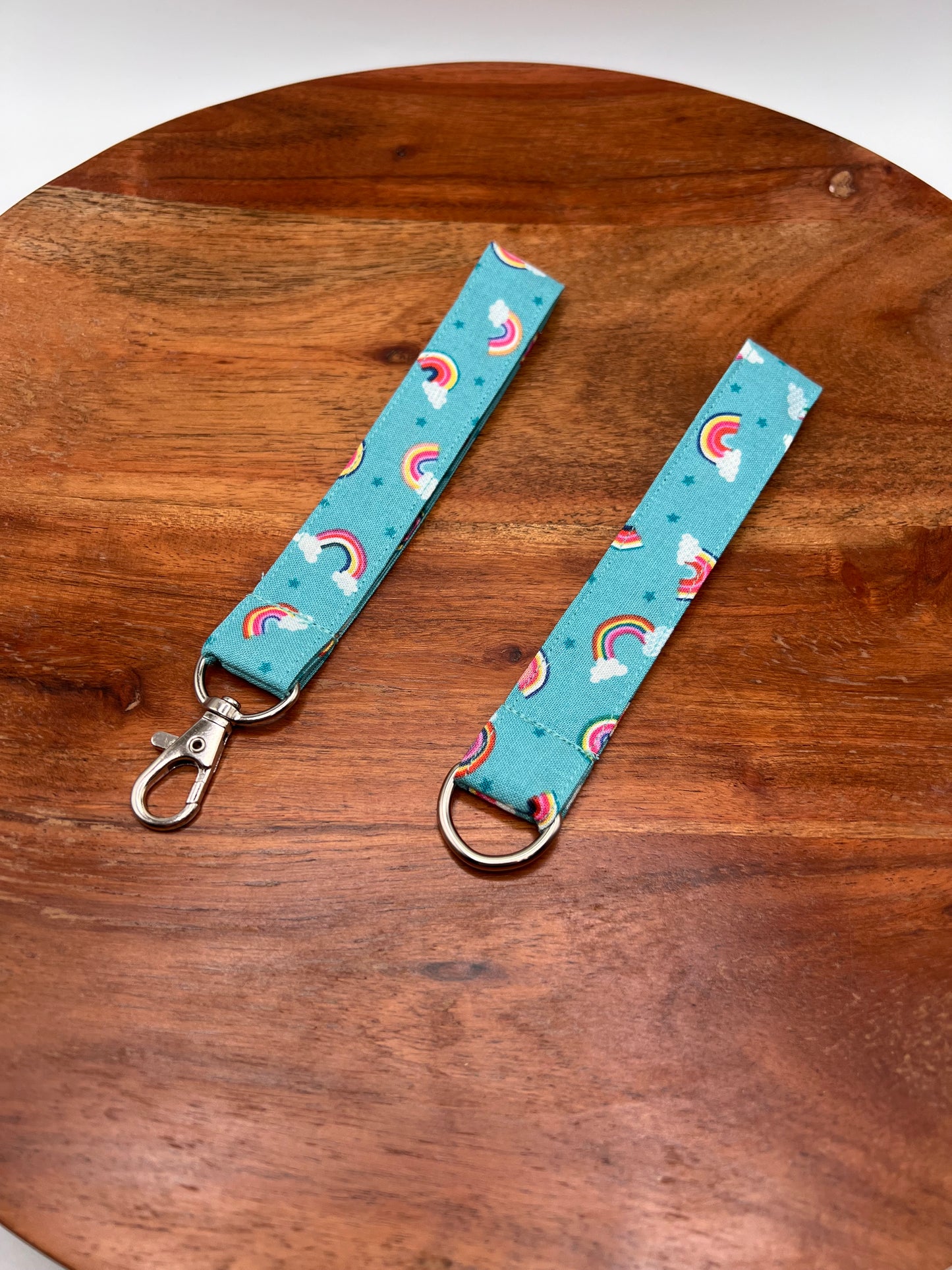 Teal Rainbow Lanyard