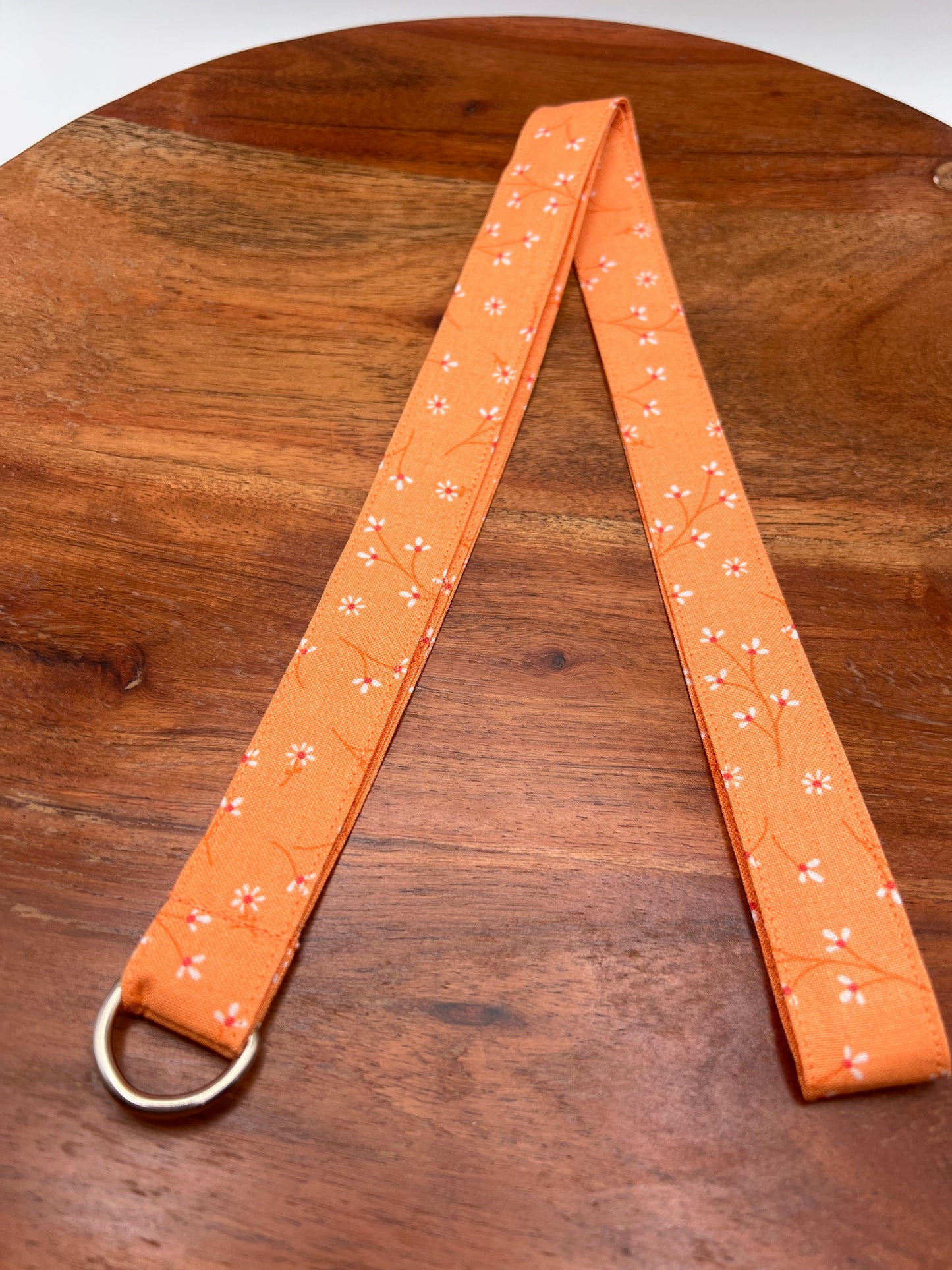 Orange Floral Lanyard