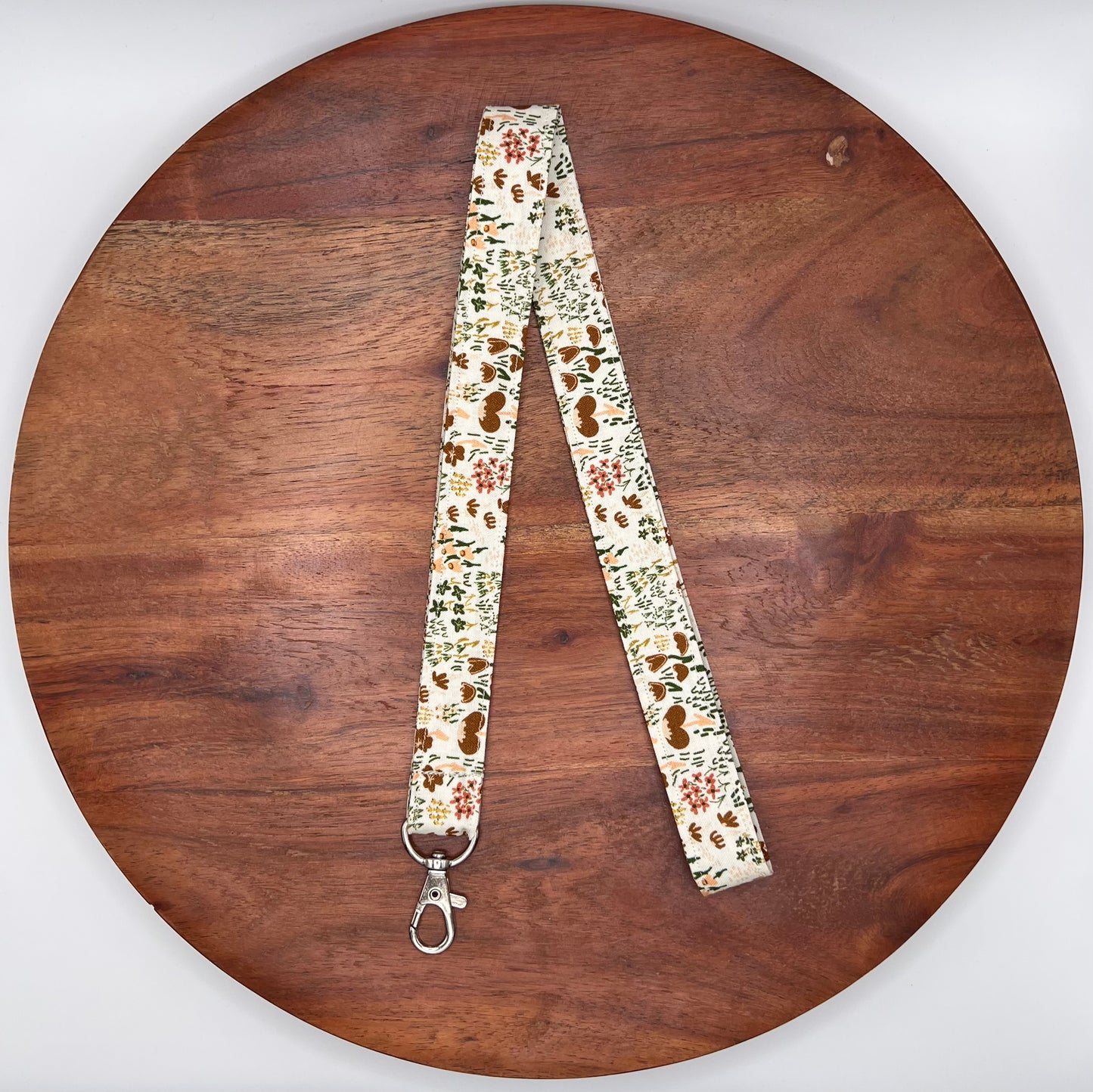Brown and Green Fall Floral Lanyard