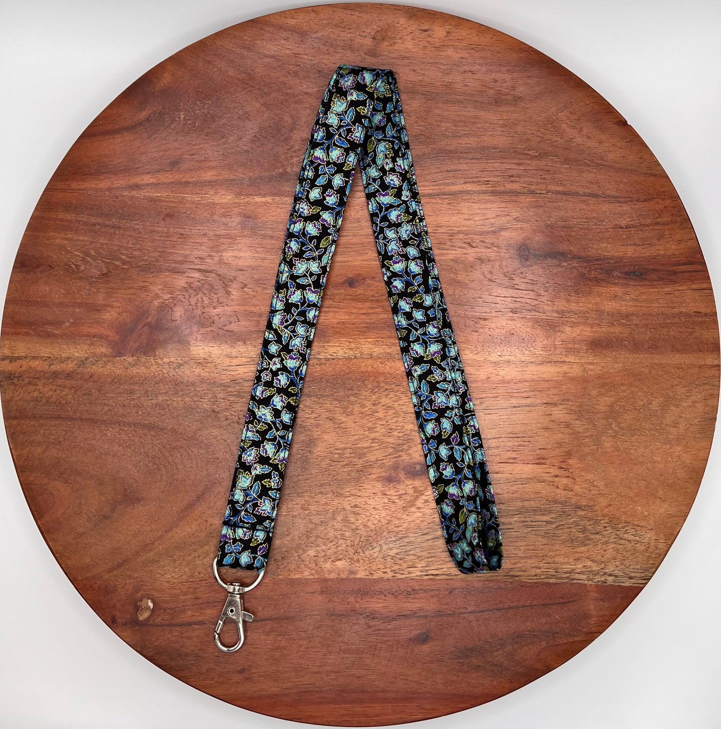 Teal, Purple, and Gold Floral Lanyards