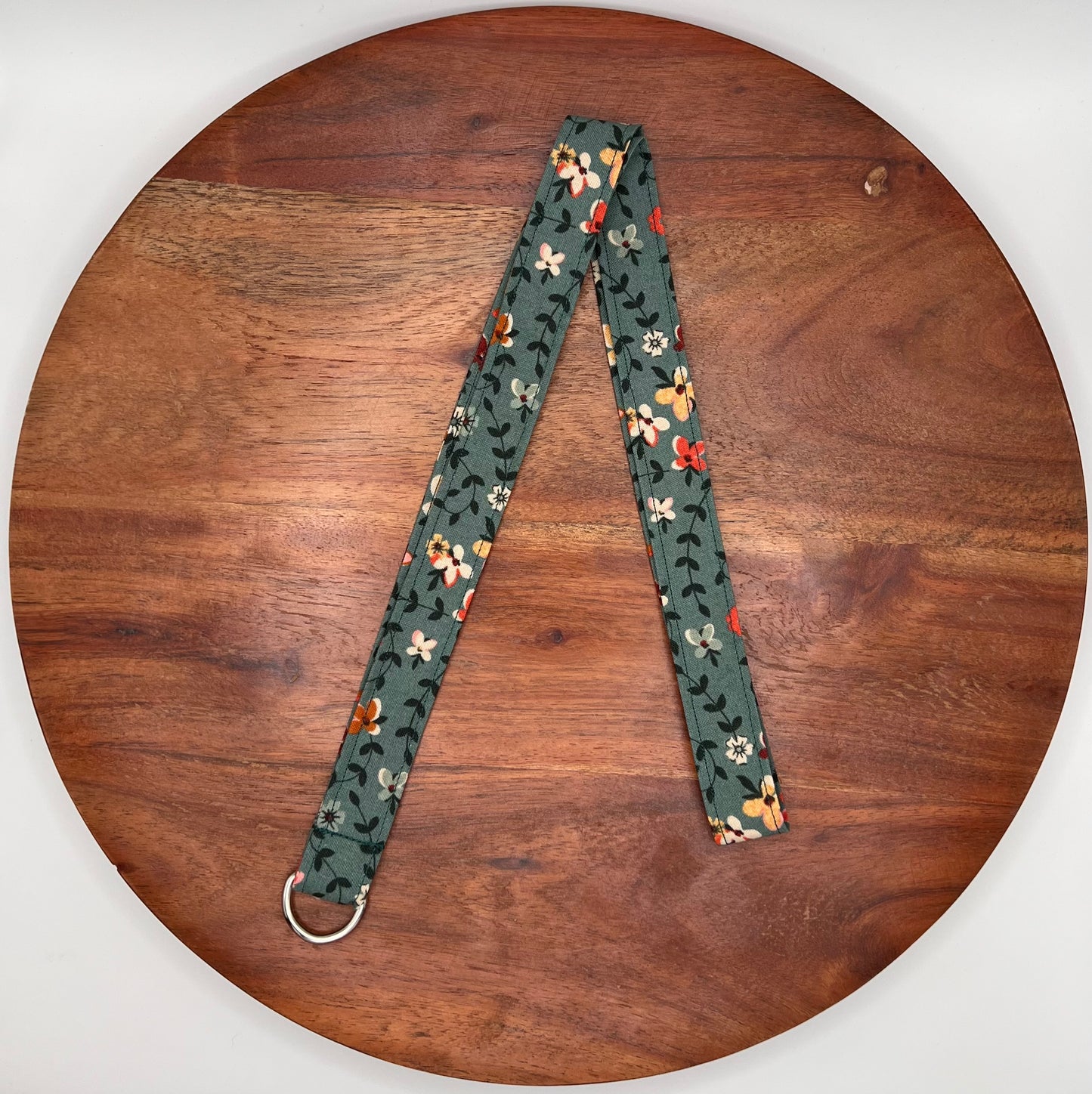 Teal and Orange Floral Lanyard