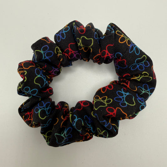 Rainbow Paw Print Scrunchie