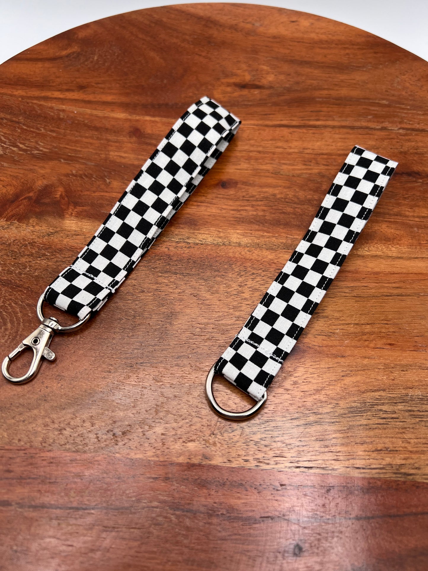 Black and White Checker Lanyards