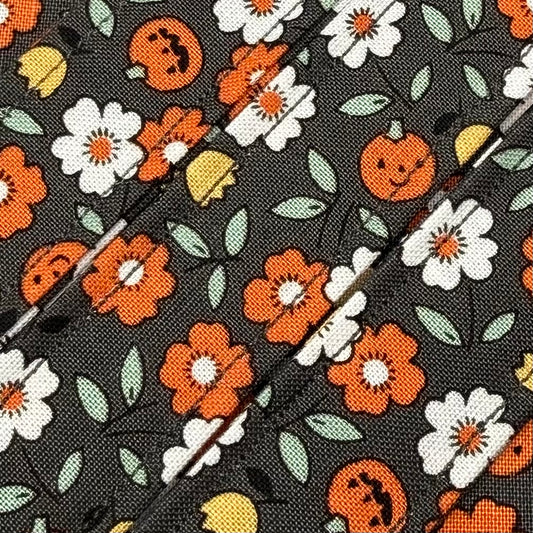 Pumpkins and Flowers Halloween Wristlet/Lanyard