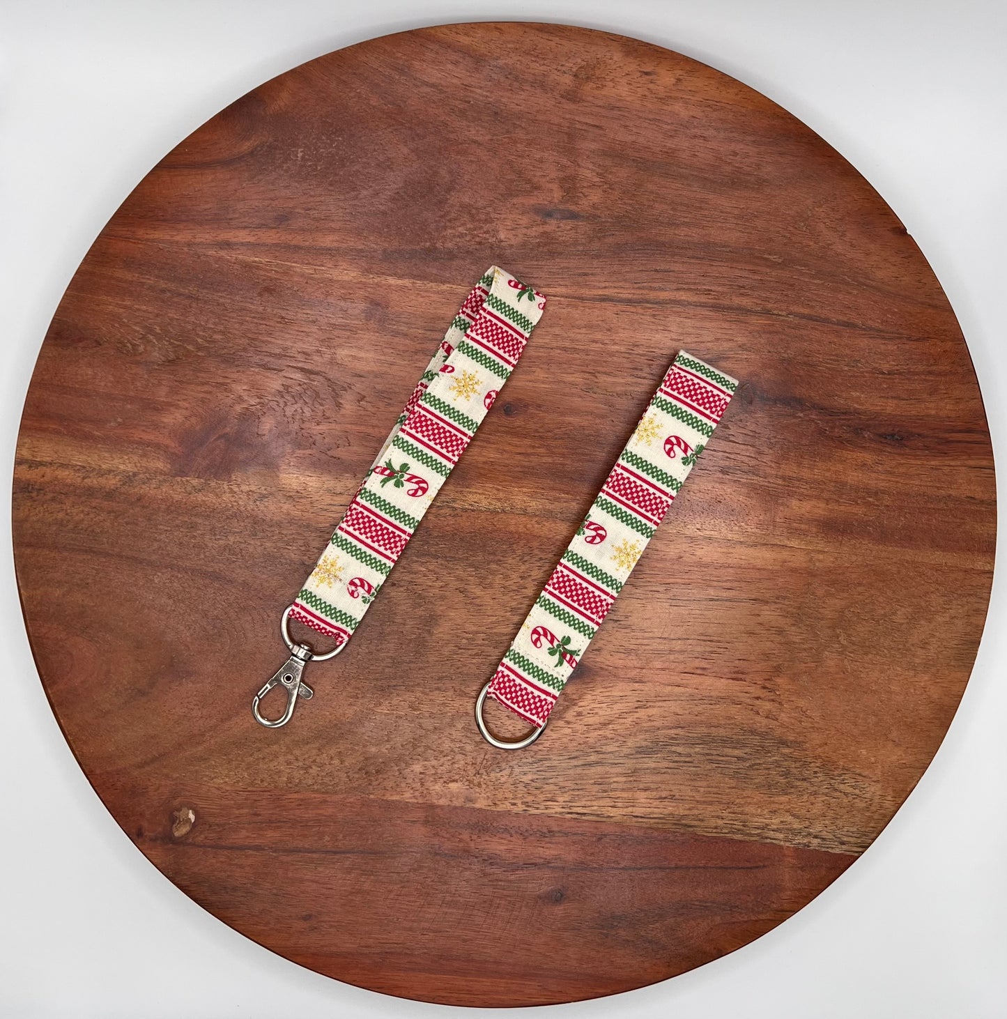 Vintage Christmas Stripe Lanyard