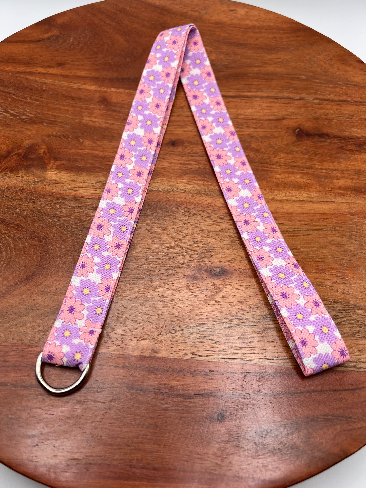 Pink and Purple Floral Lanyard