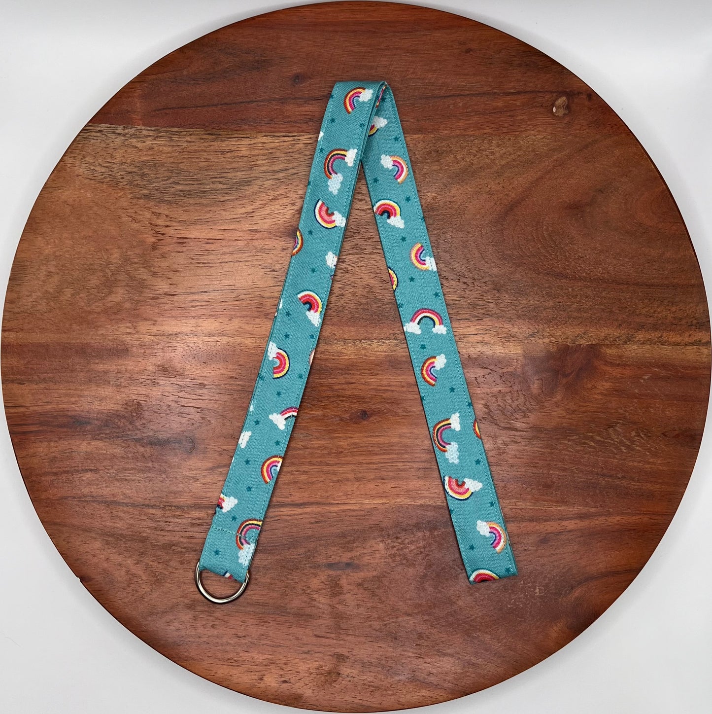 Teal Rainbow Lanyard