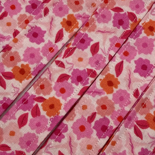 Pink and Orange Floral Wristlet/Lanyard