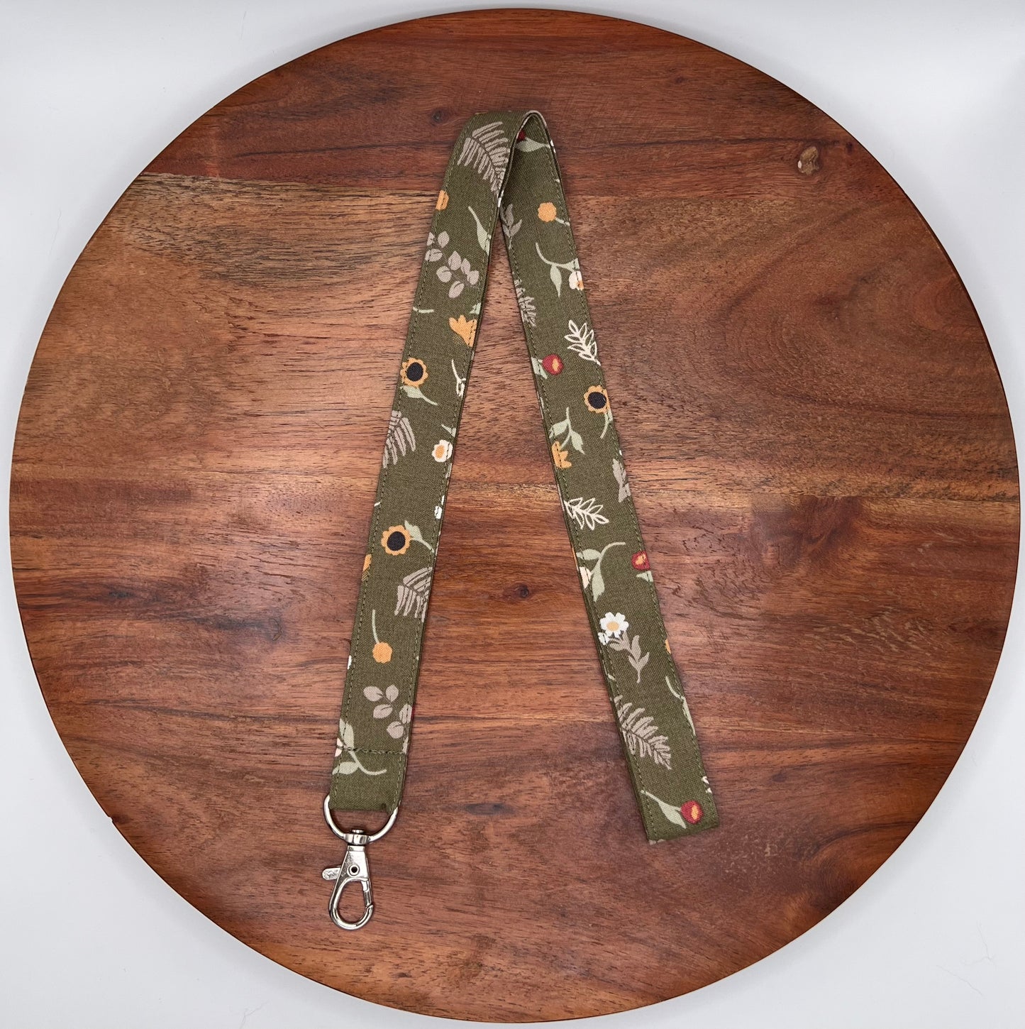 Olive Fall Floral Lanyard