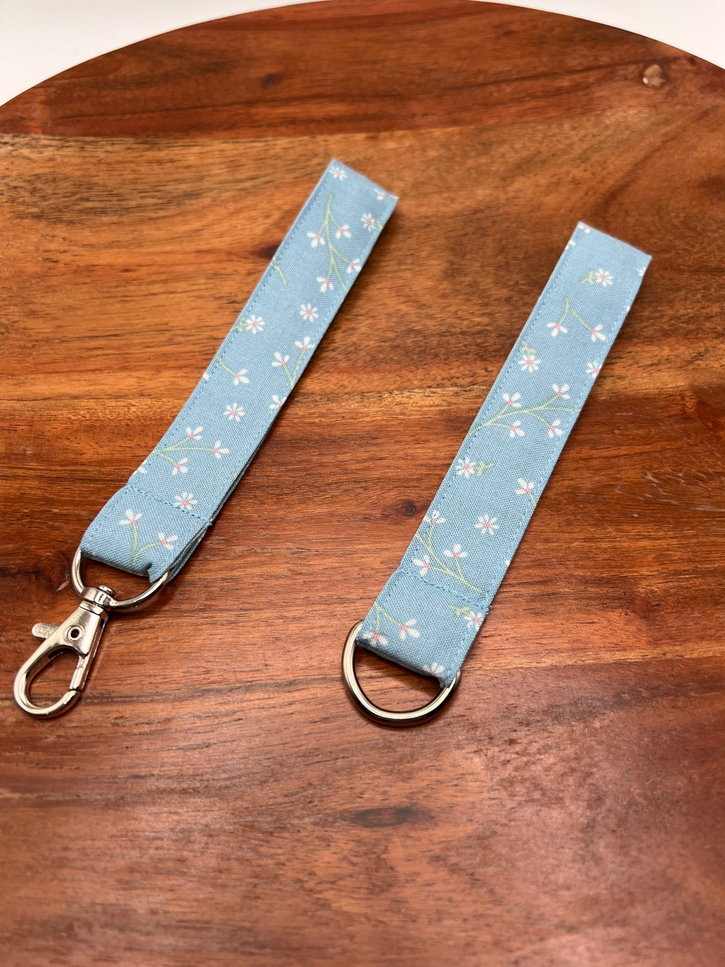 Light Blue Floral Lanyard