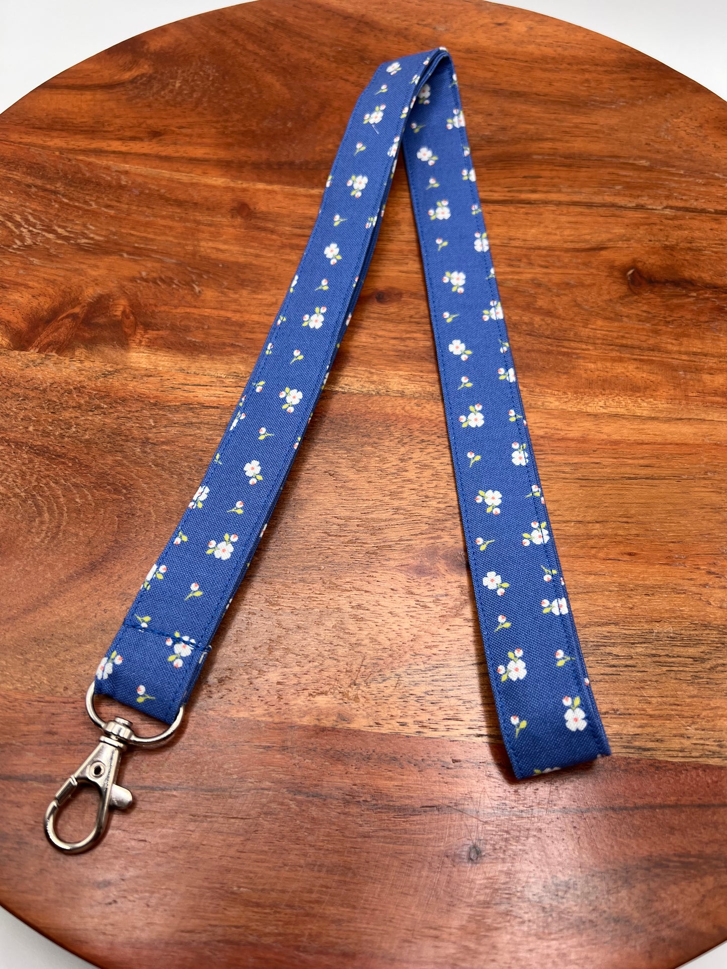 Royal Blue Floral Lanyard