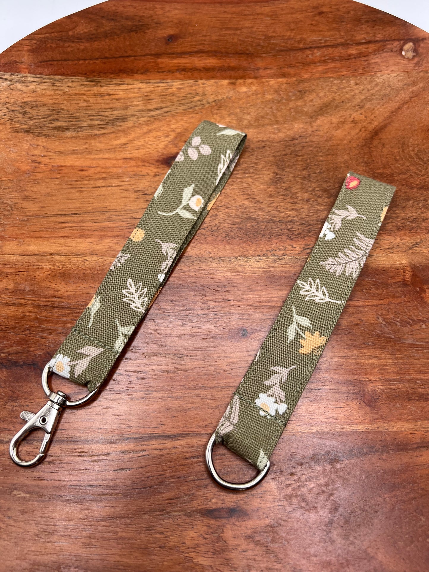 Olive Fall Floral Lanyard