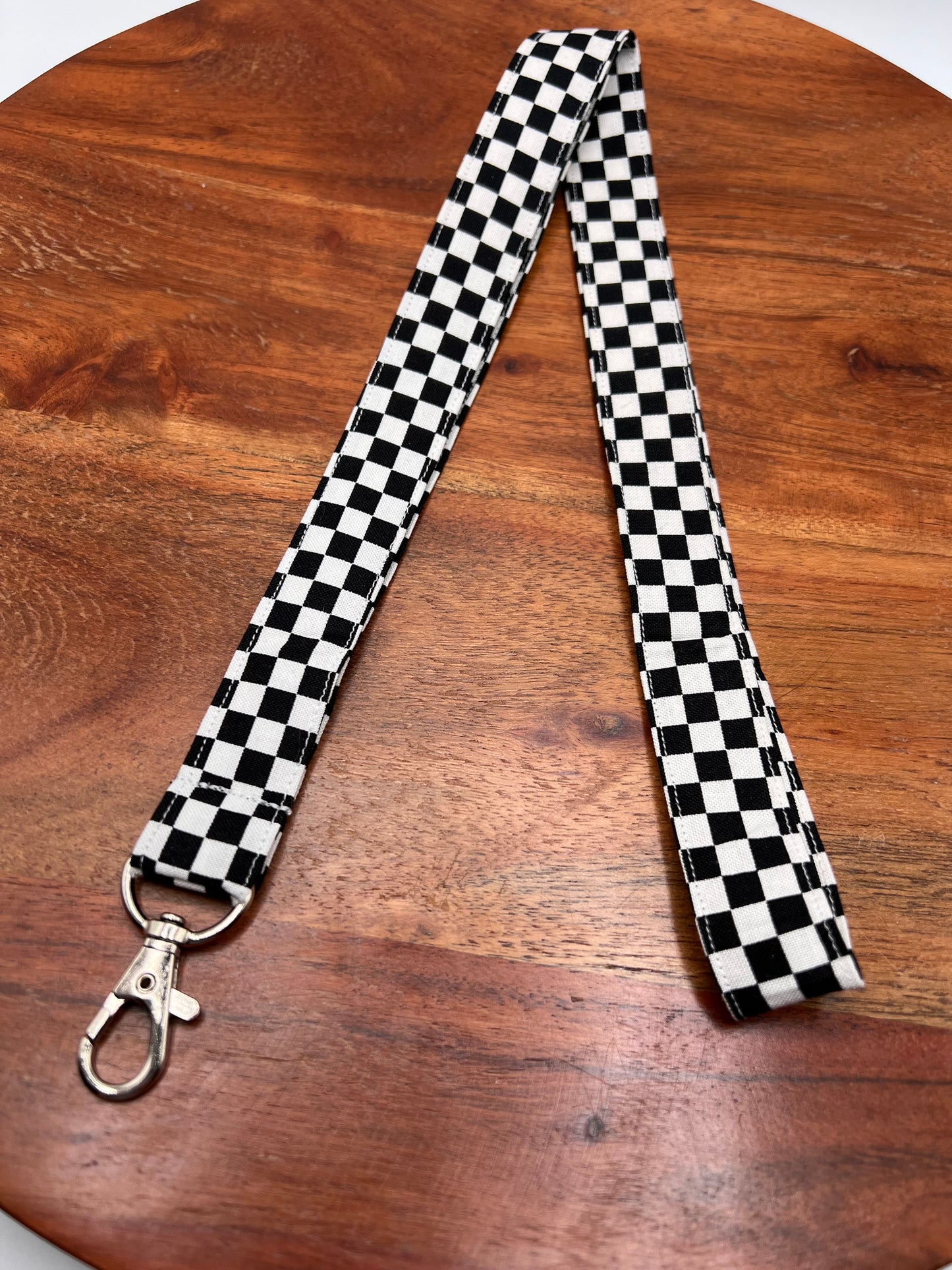 Black and White Checker Lanyards