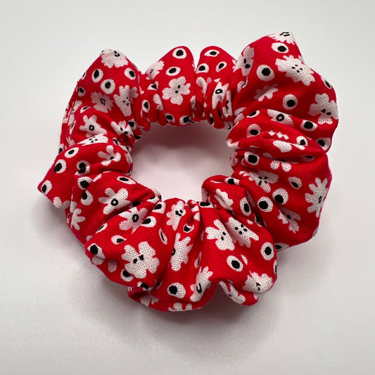 Red Vintage Floral Scrunchie