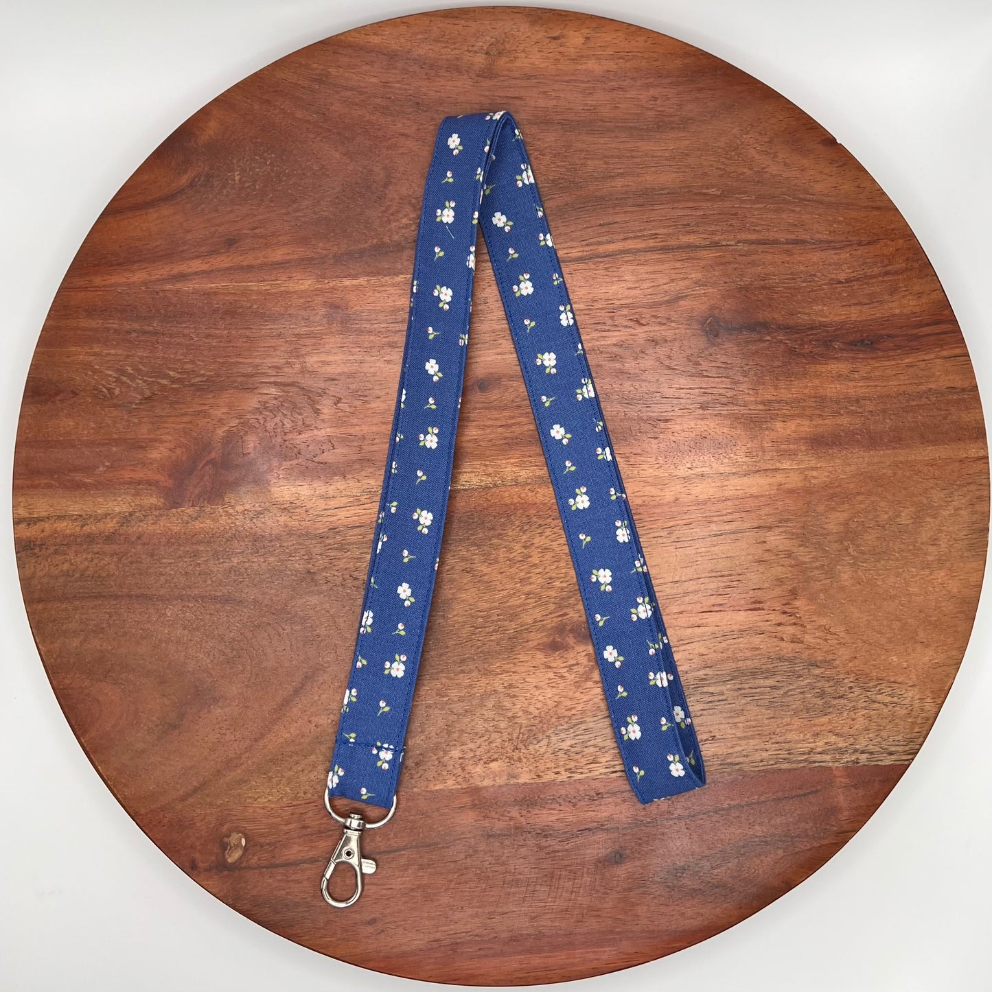 Royal Blue Floral Lanyard