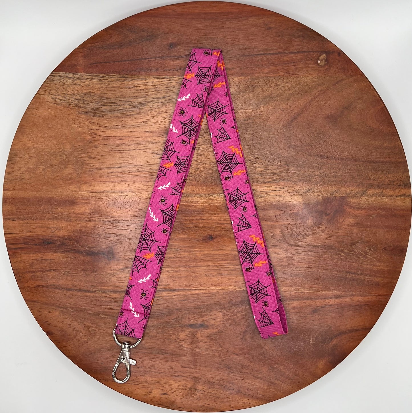 Magenta Spiderweb Lanyard