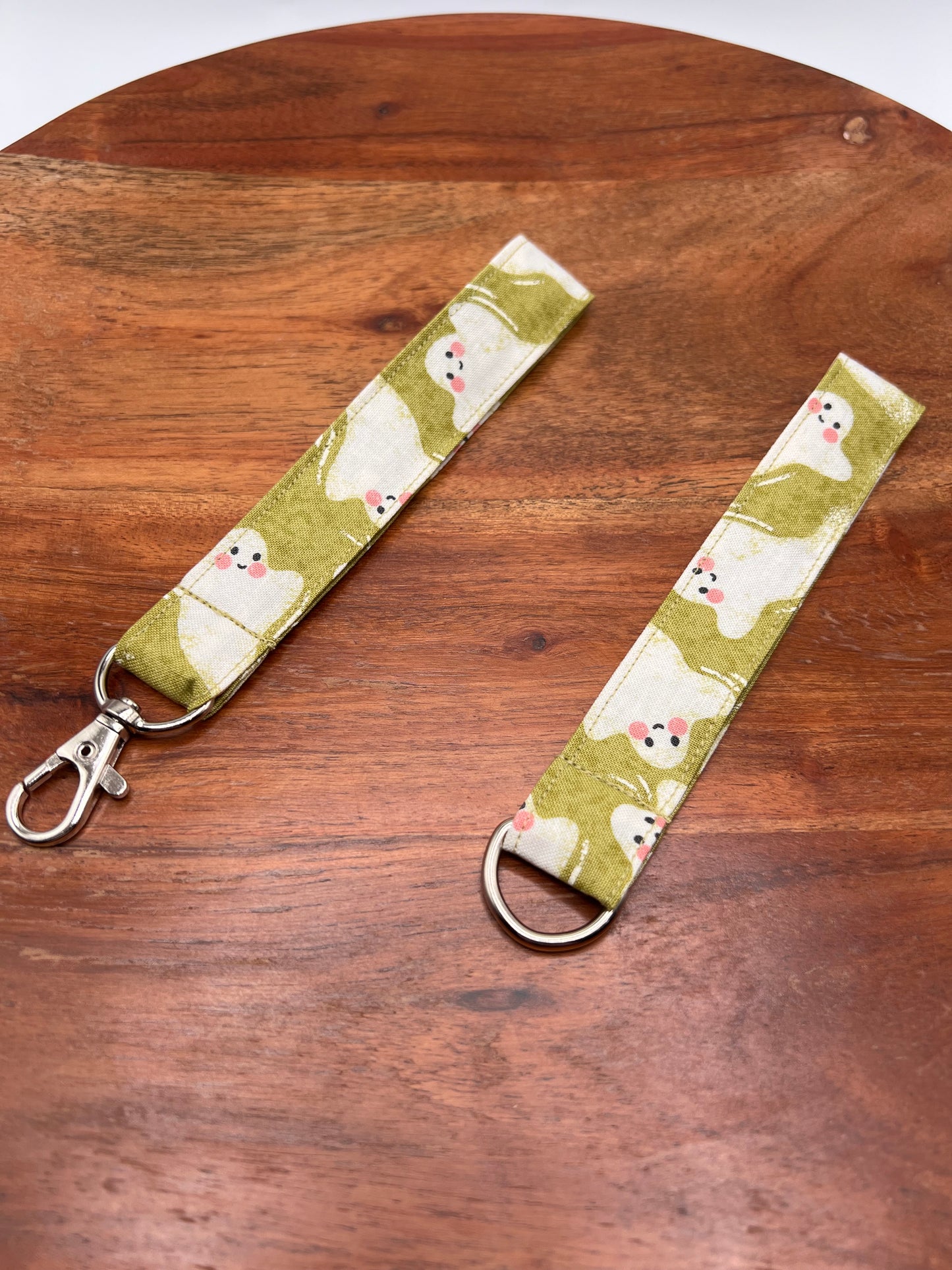 Green Happy Ghost Lanyard