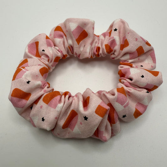 Pink Candycorn Halloween Scrunchie