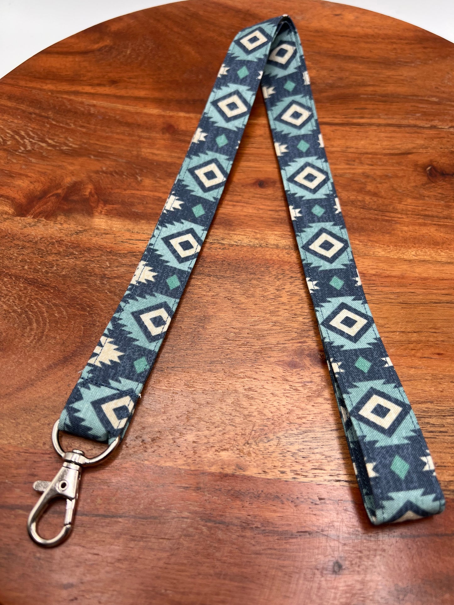 Blue Aztec Lanyard