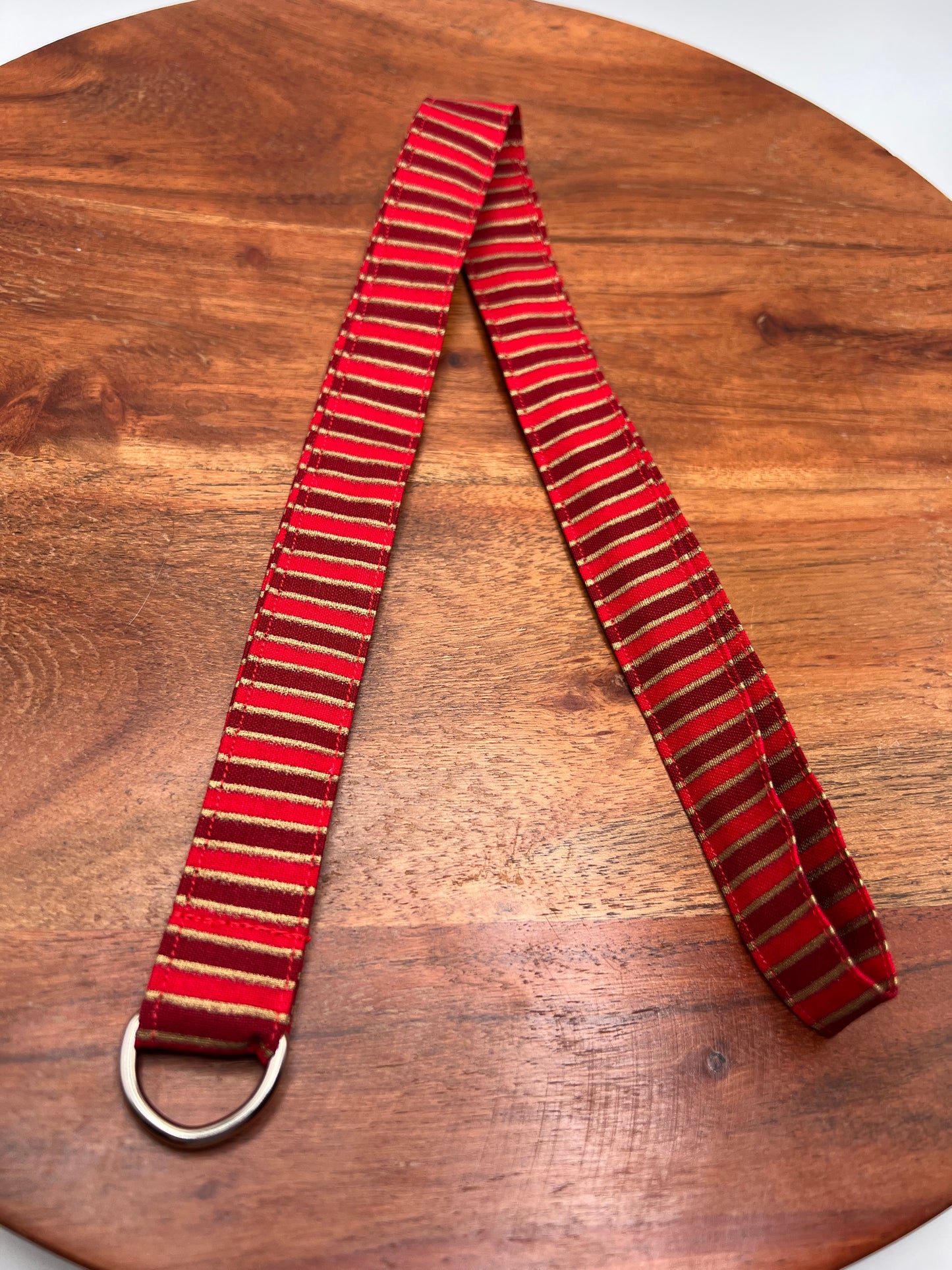 Red and Gold Christmas Stripe Lanyard