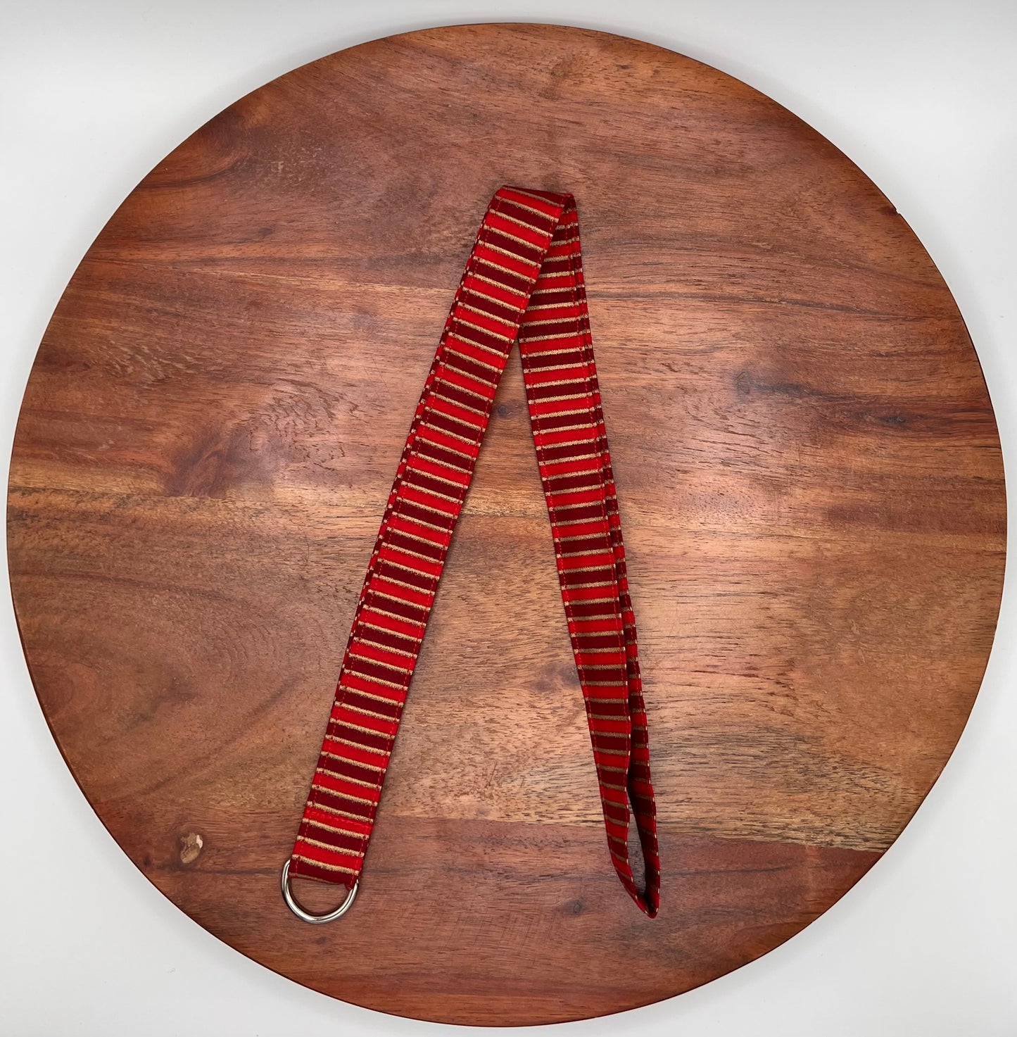 Red and Gold Christmas Stripe Lanyard