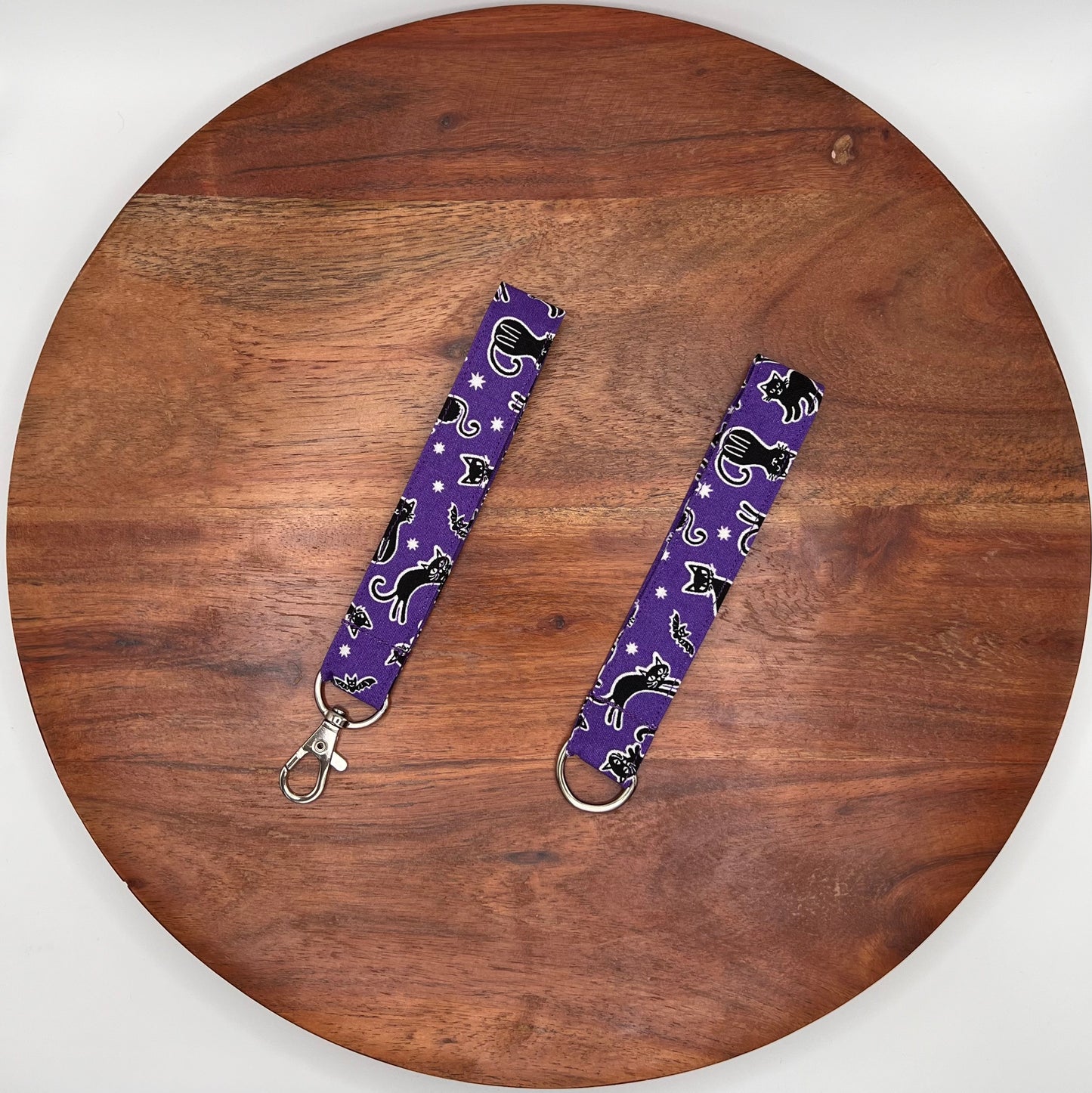 Purple Black Cat Lanyard