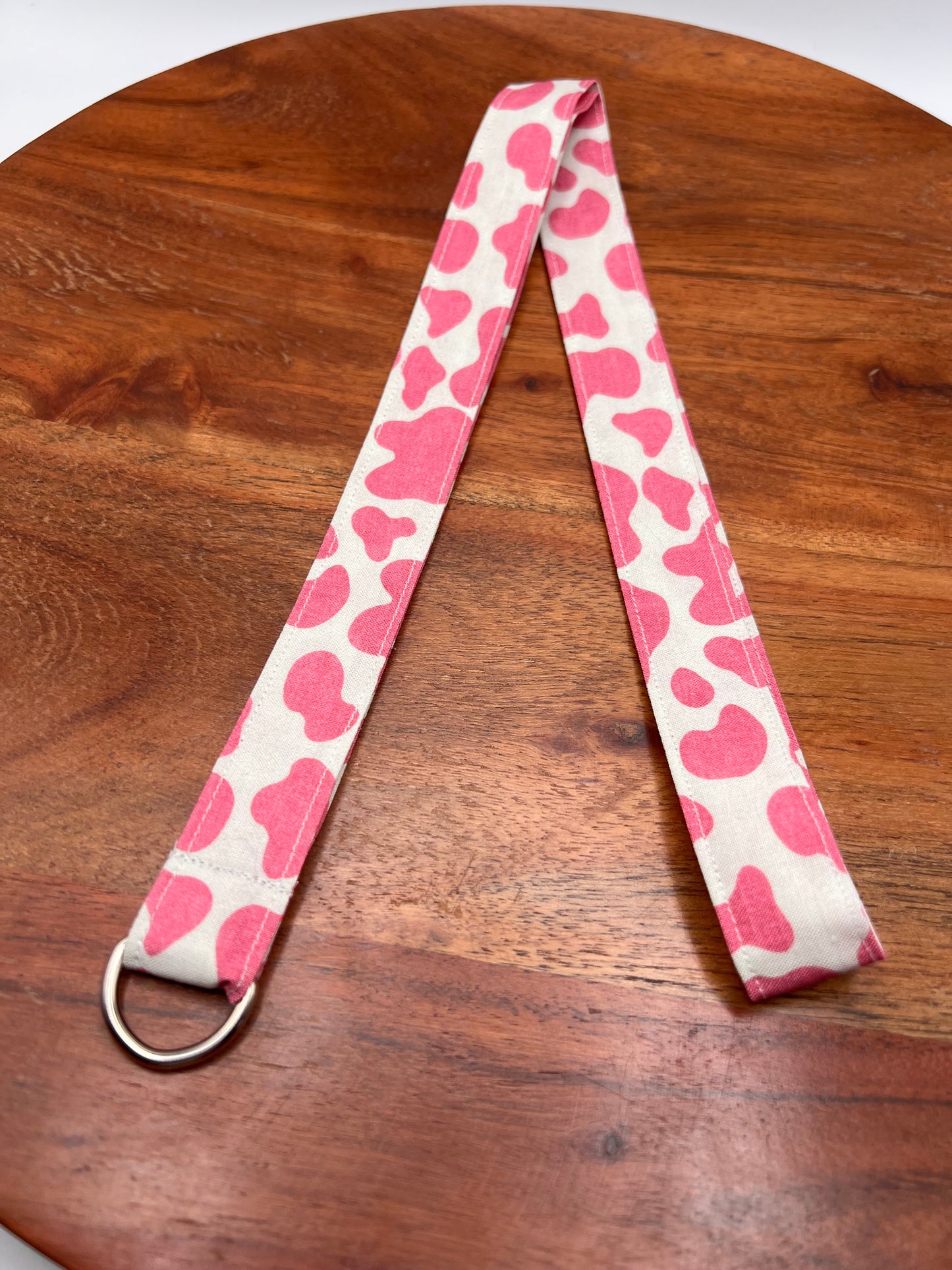 Pink Cow Print Lanyard