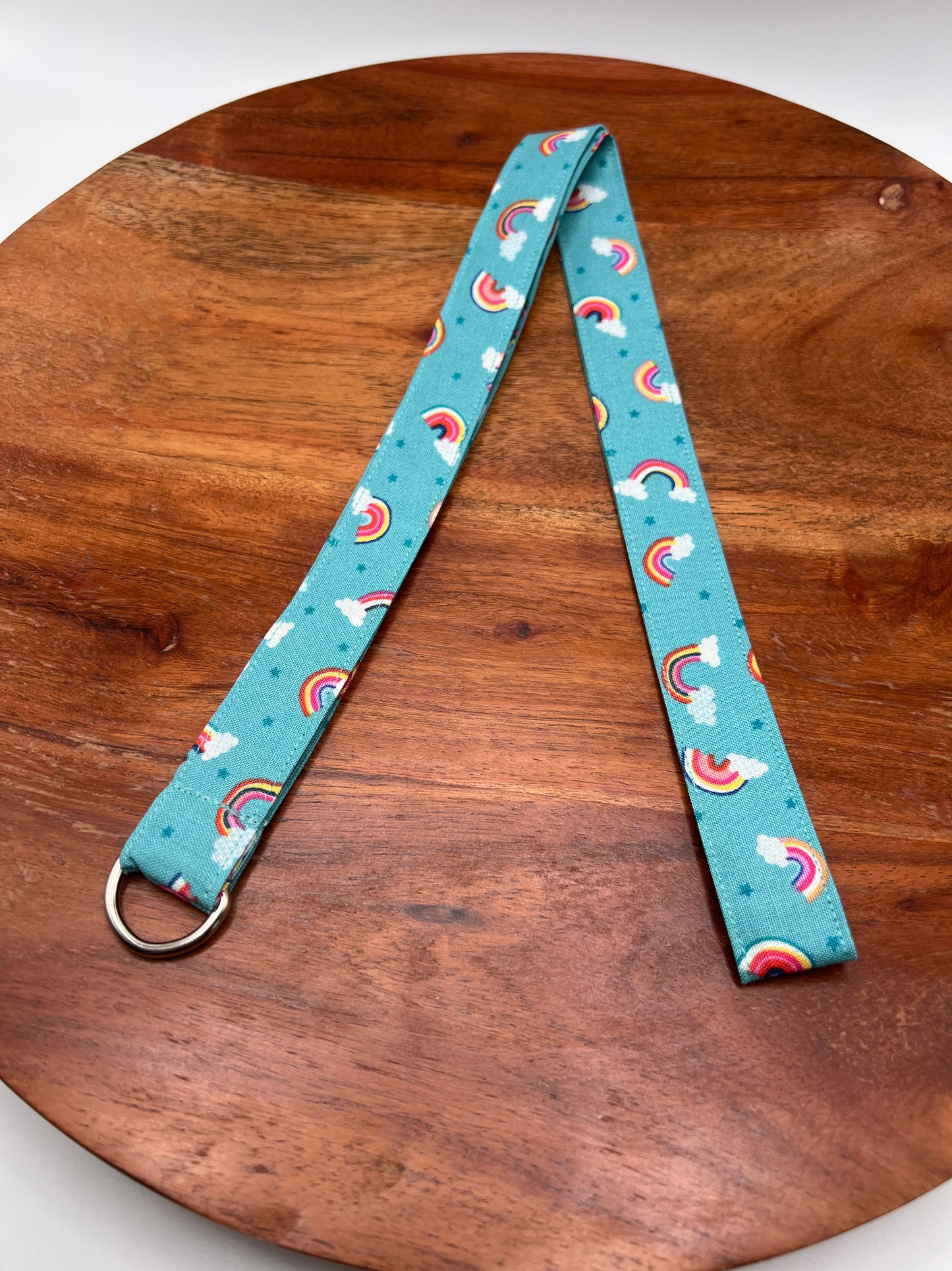 Teal Rainbow Lanyard