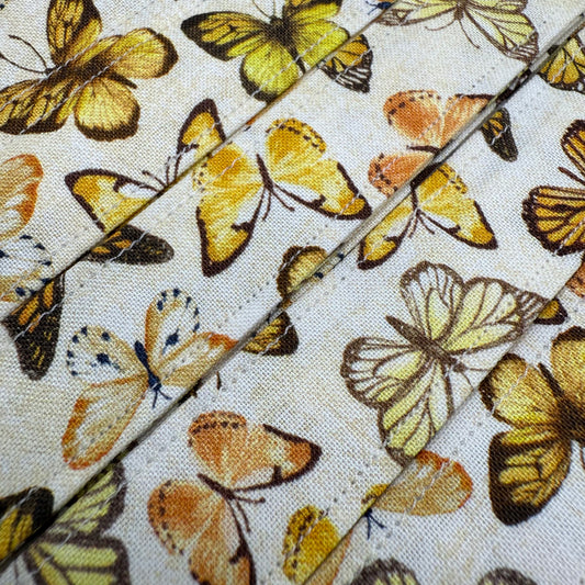 Cream Butterfly Wristlet/Lanyard