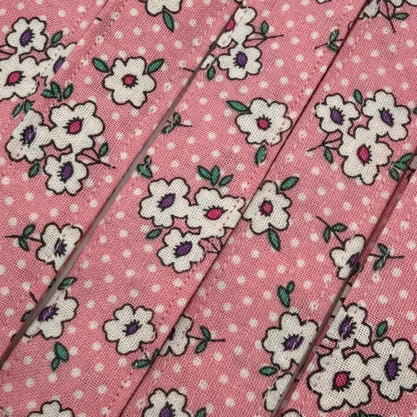Pink Vintage Floral Dot Wristlet/Lanyard