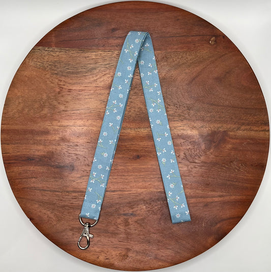 Light Blue Floral Lanyard