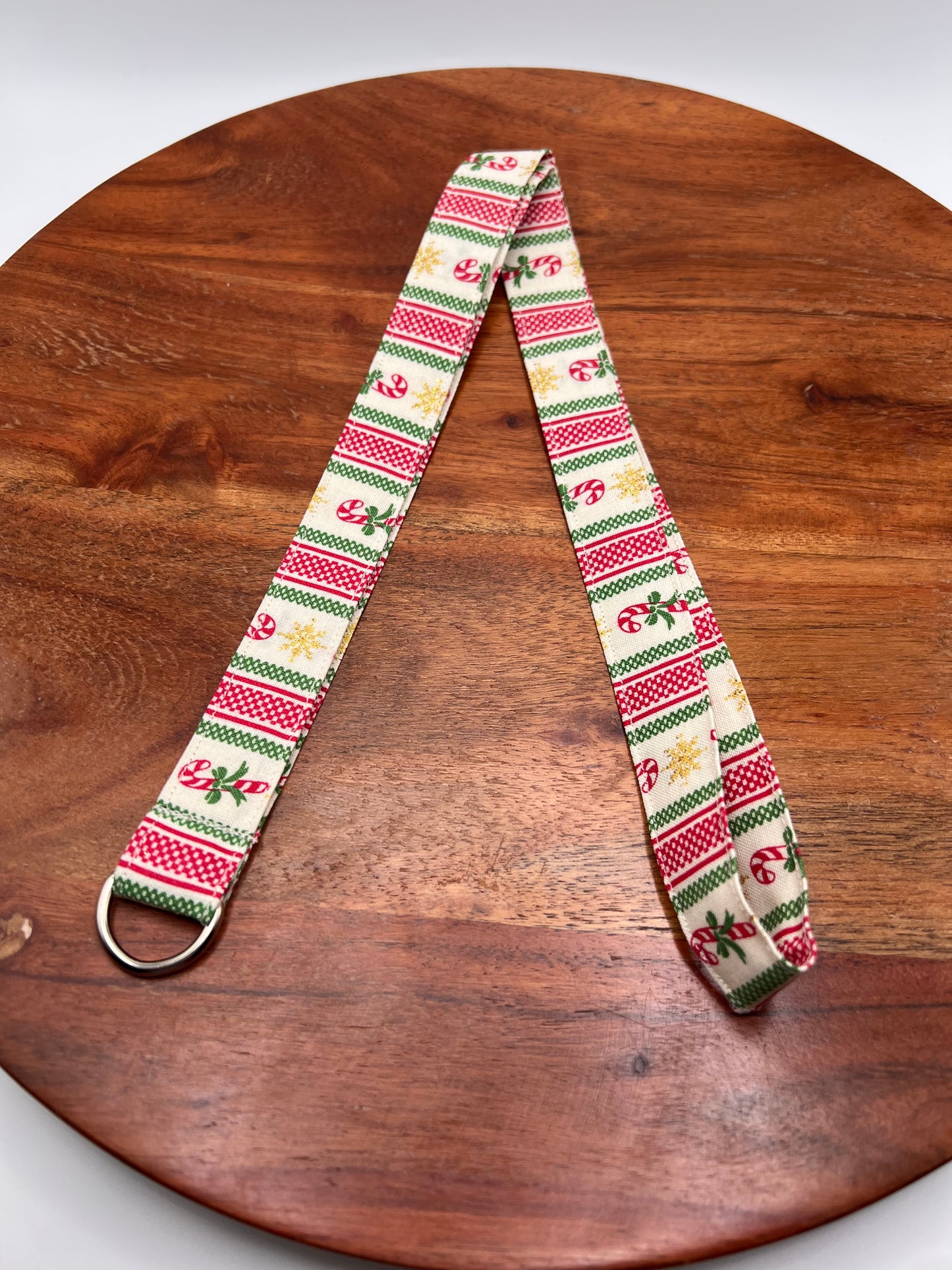 Vintage Christmas Stripe Lanyard