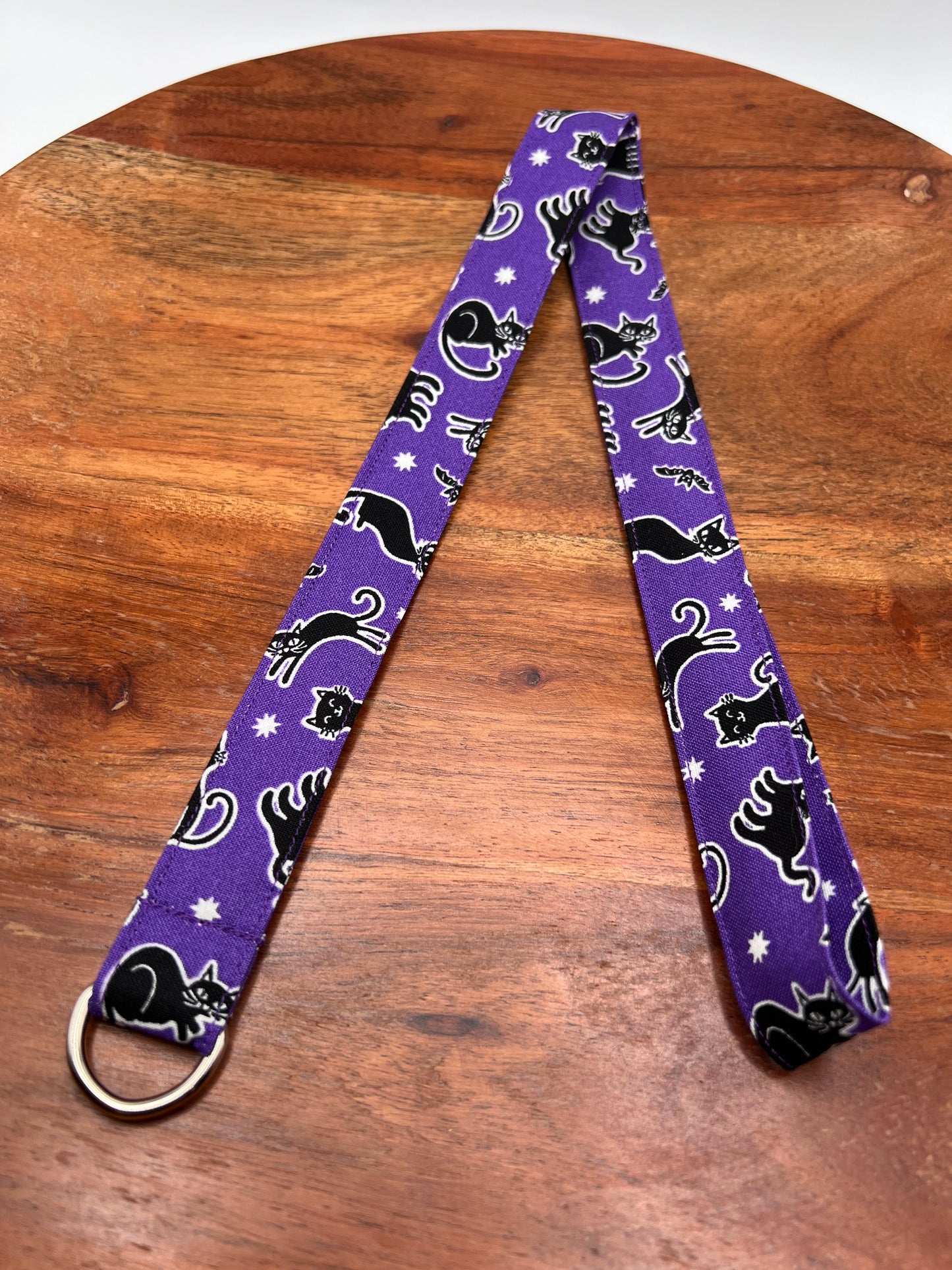 Purple Black Cat Lanyard