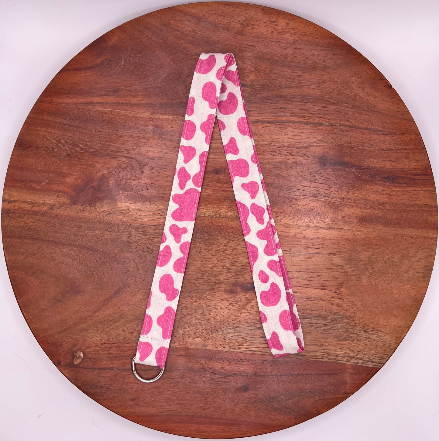 Pink Cow Print Lanyard