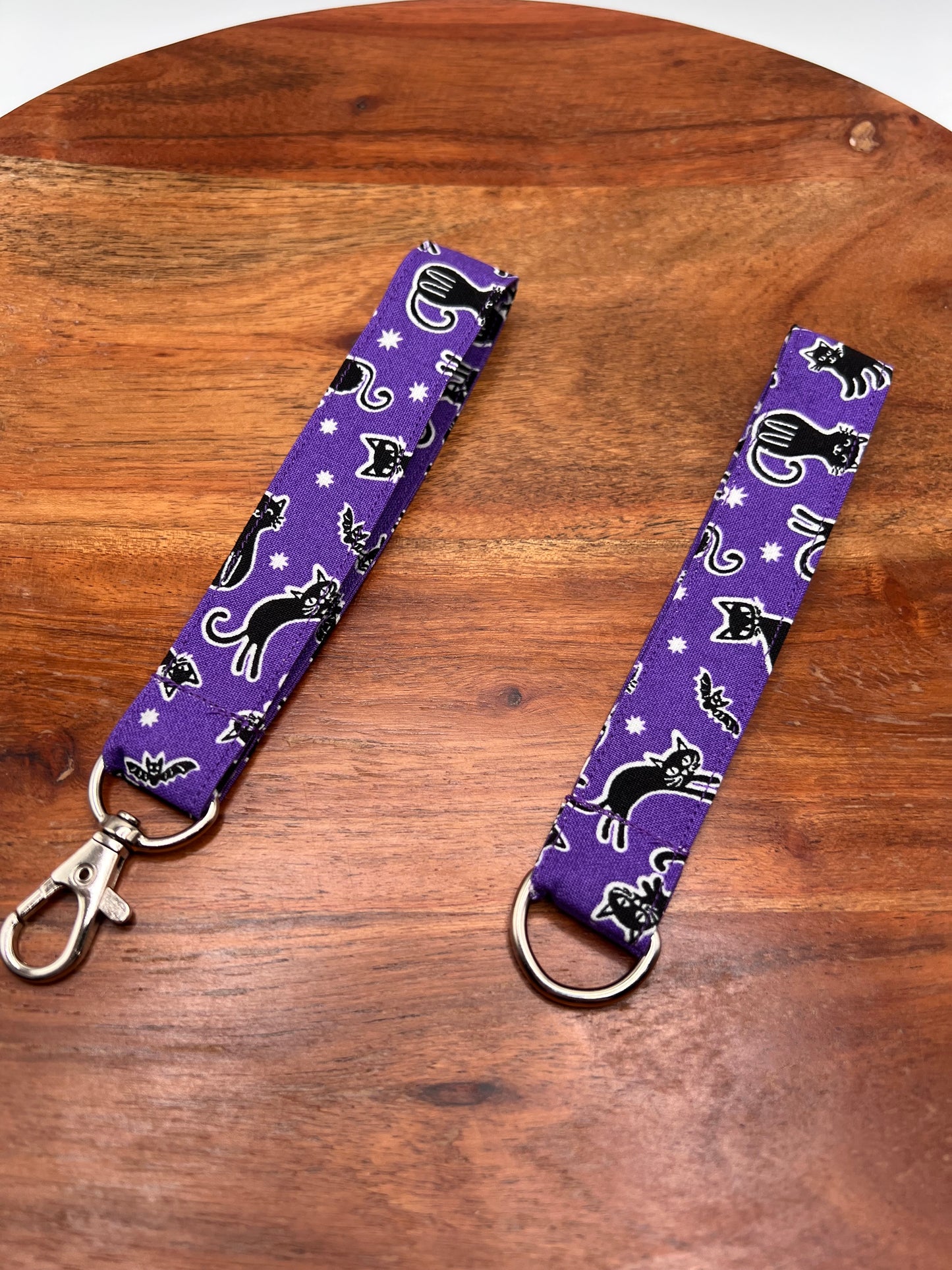 Purple Black Cat Lanyard