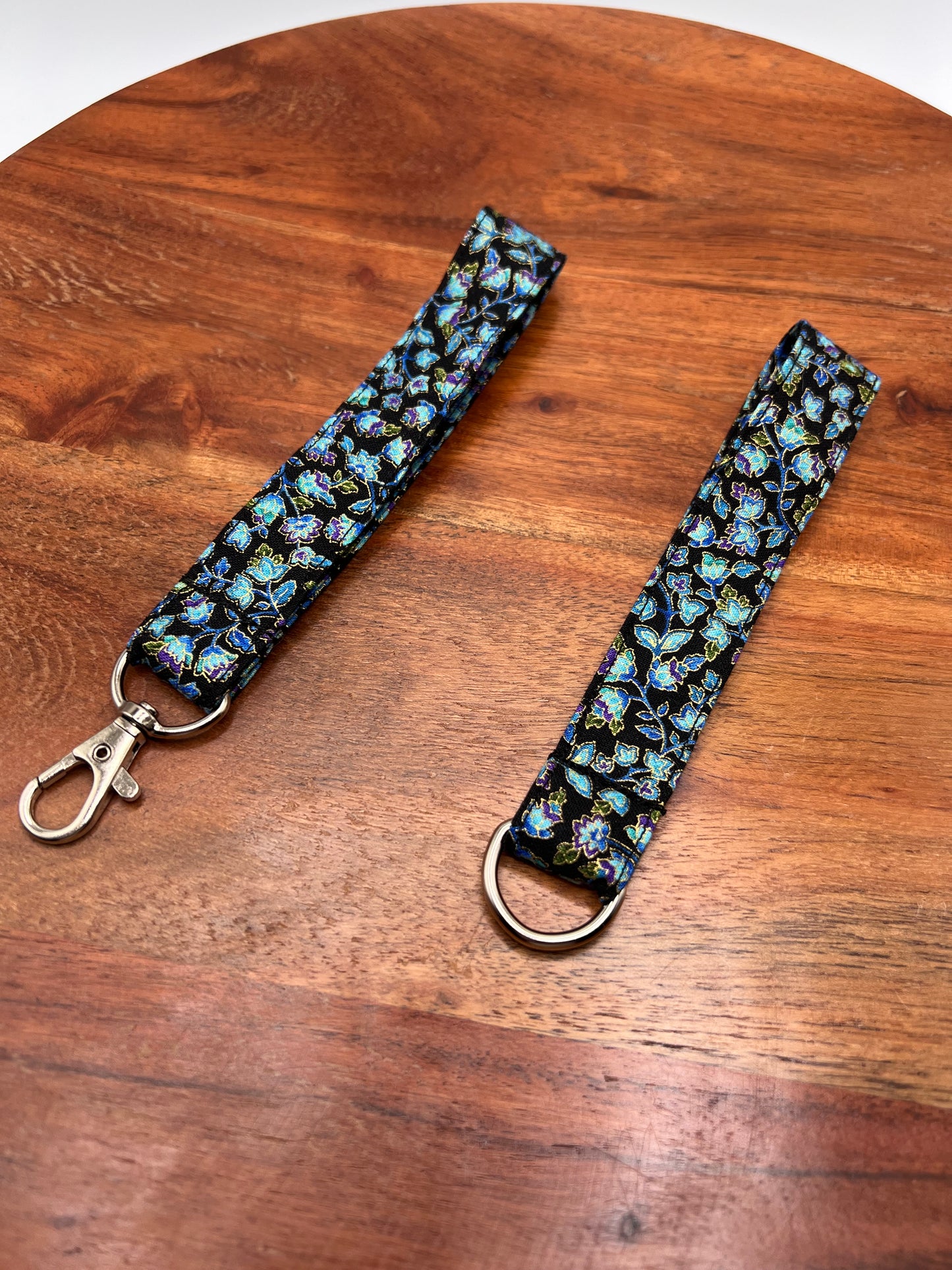 Teal, Purple, and Gold Floral Lanyards