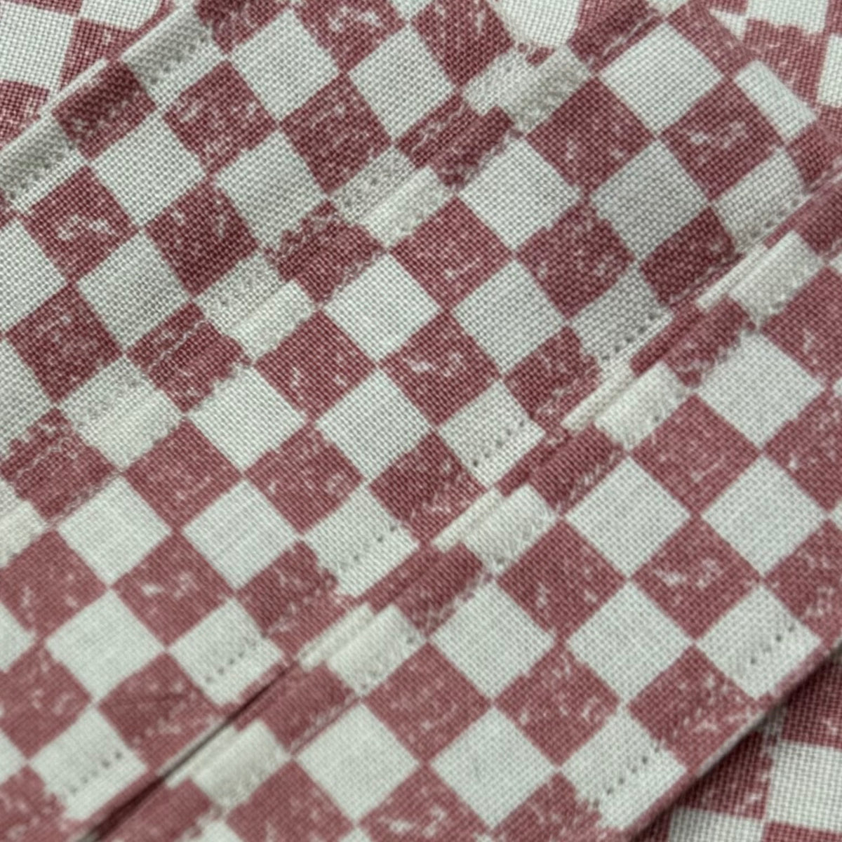 Raspberry and Cream Checkers Wristlet/Lanyard