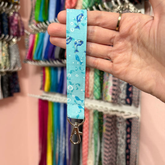 Blue Fish Wristlet