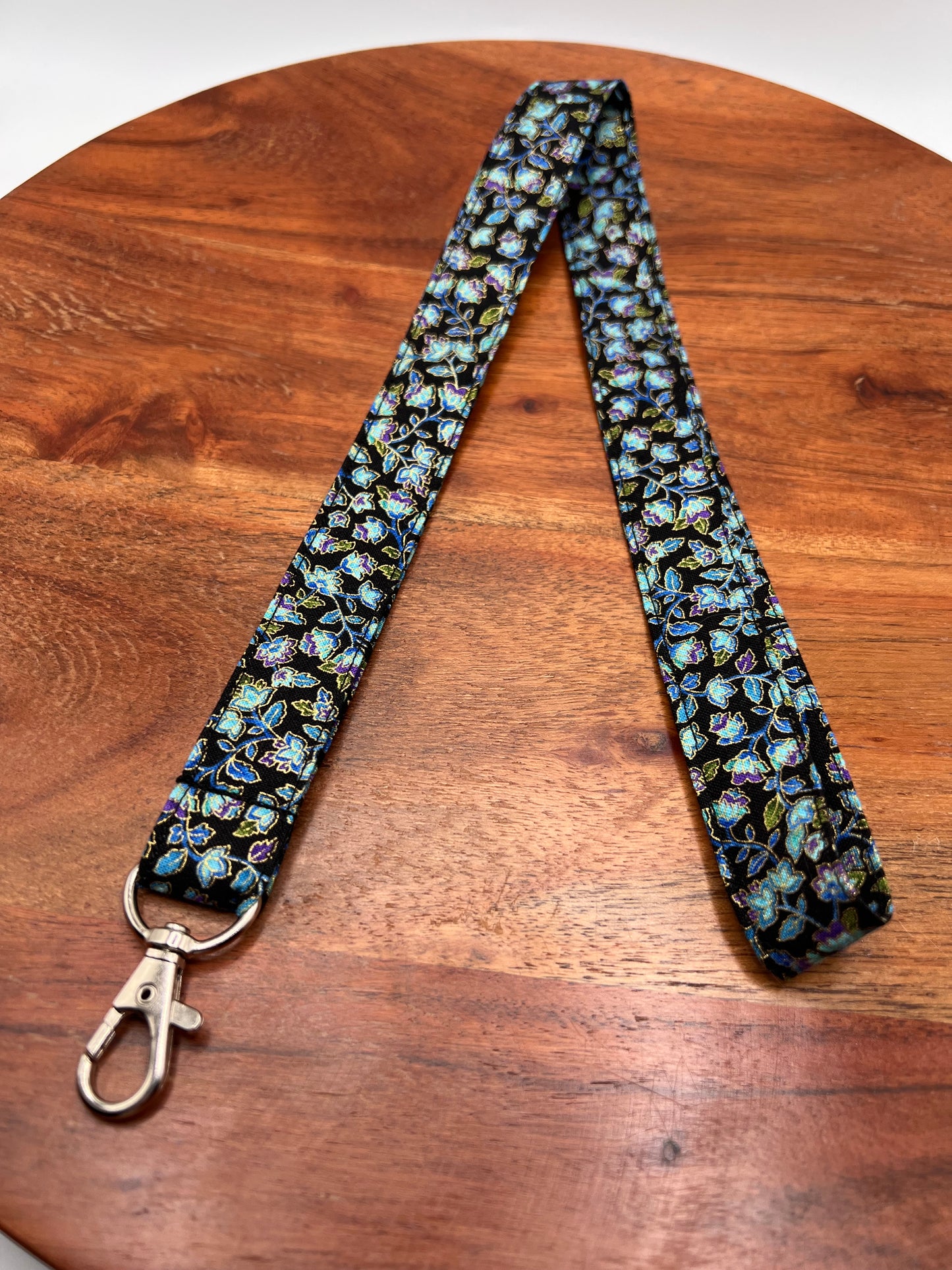 Teal, Purple, and Gold Floral Lanyards