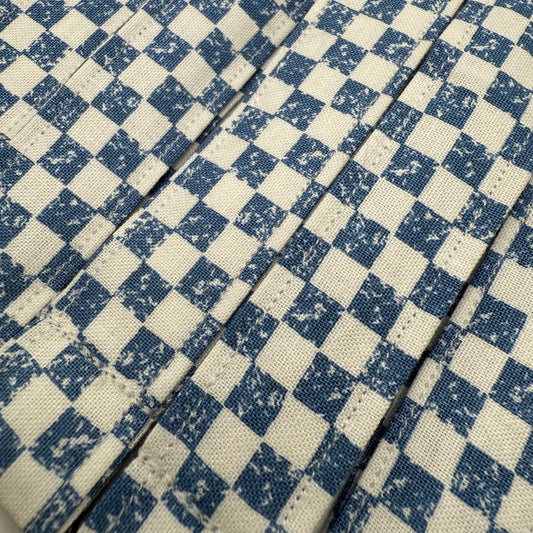 Blue and White Checkers Wristlet/Lanyard