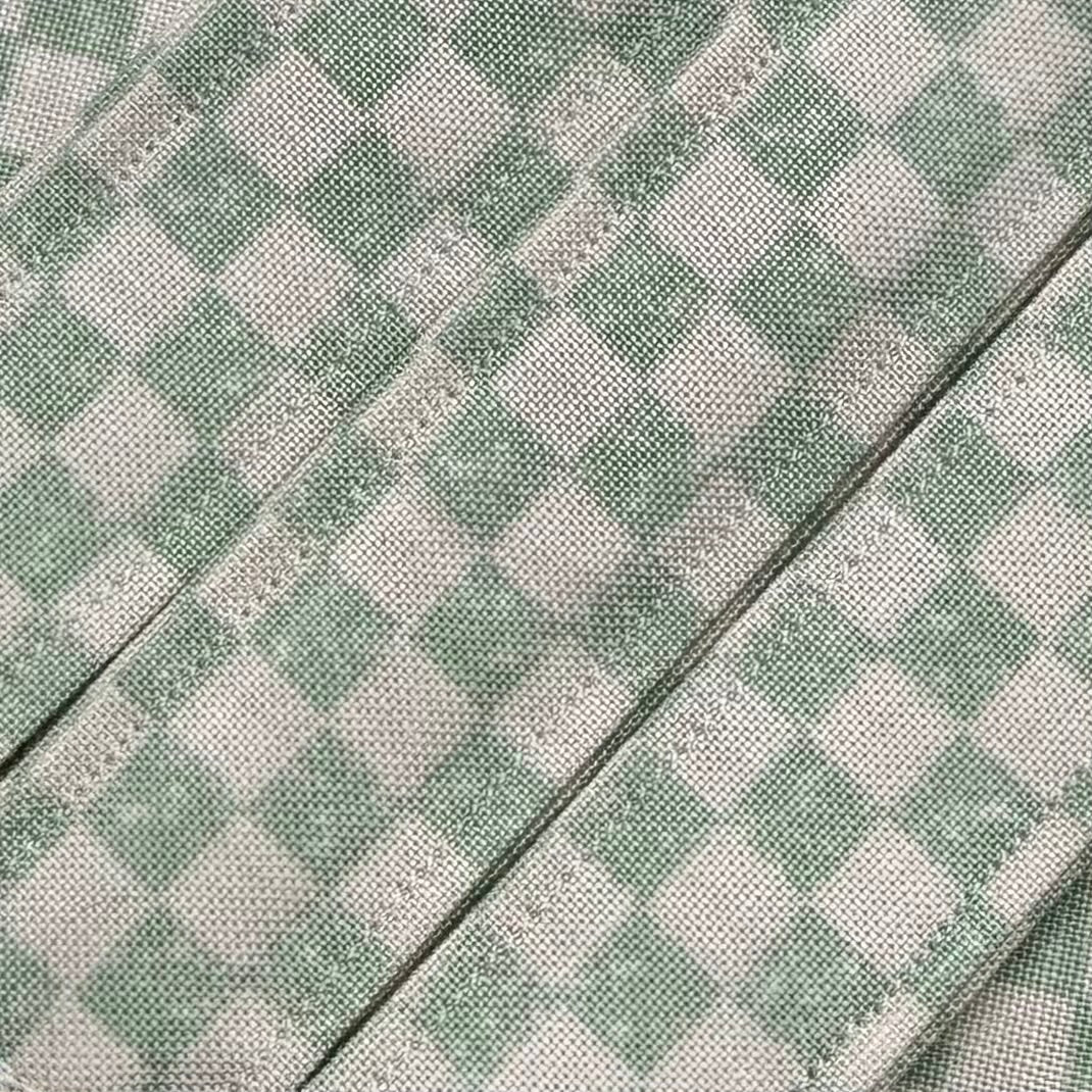 Green and Cream Checkers Wristlet/Lanyard