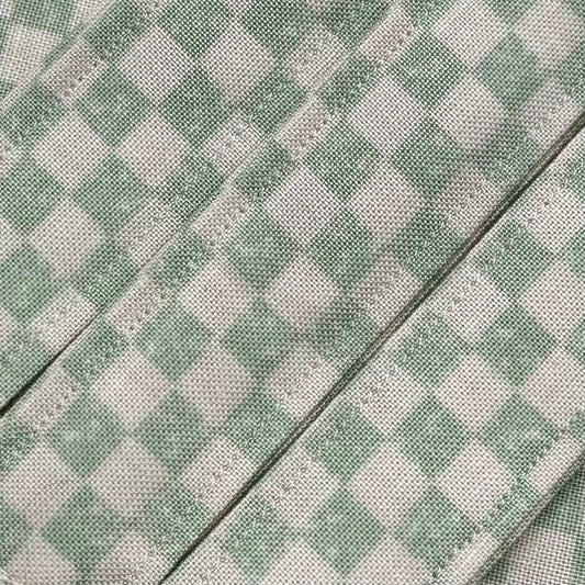 Green and Cream Checkers Wristlet/Lanyard