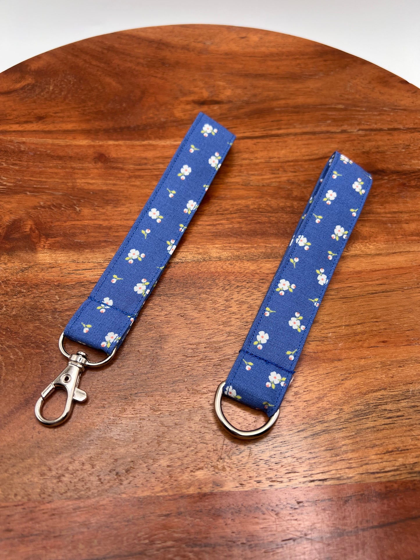 Royal Blue Floral Lanyard