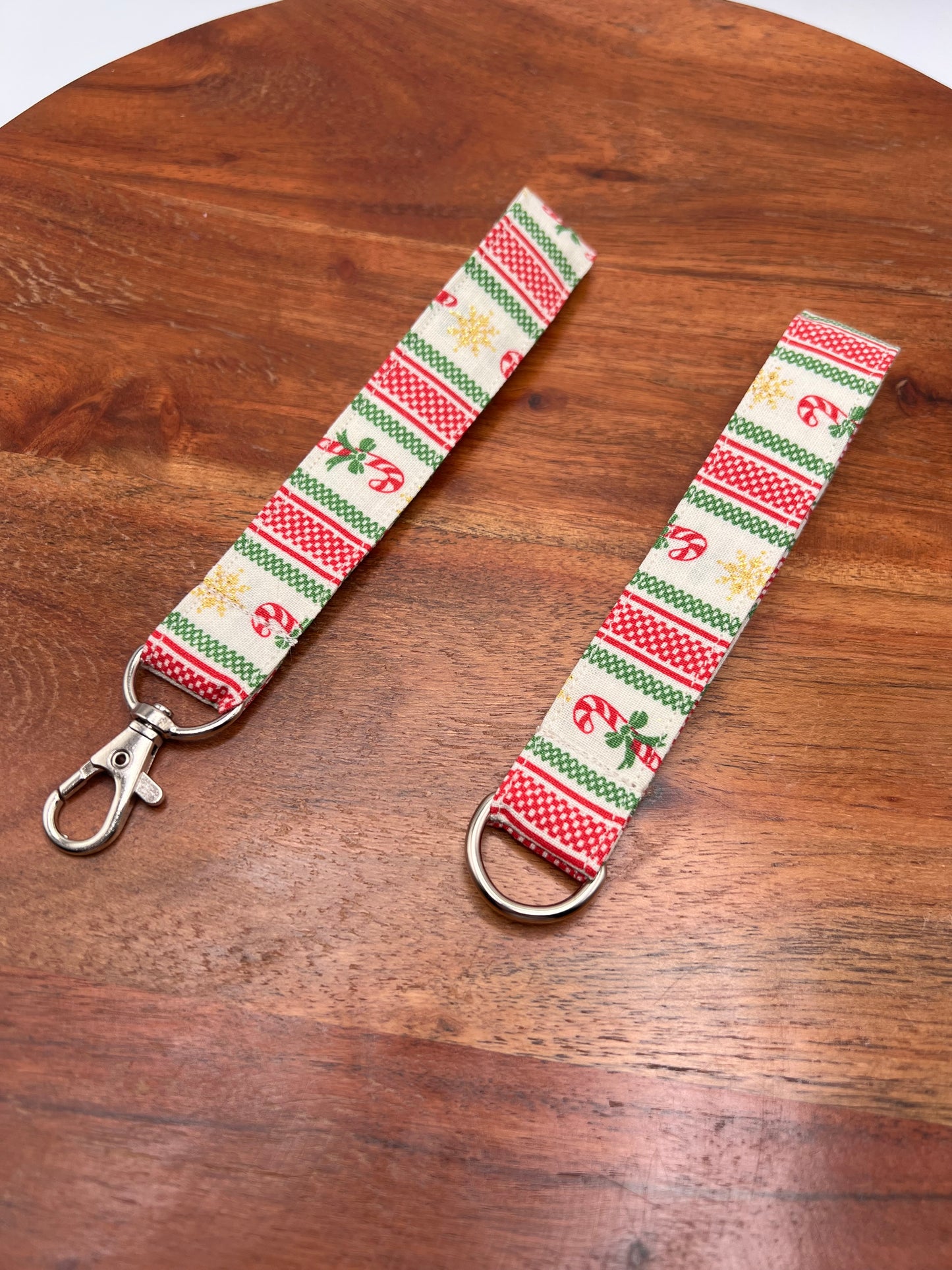 Vintage Christmas Stripe Lanyard