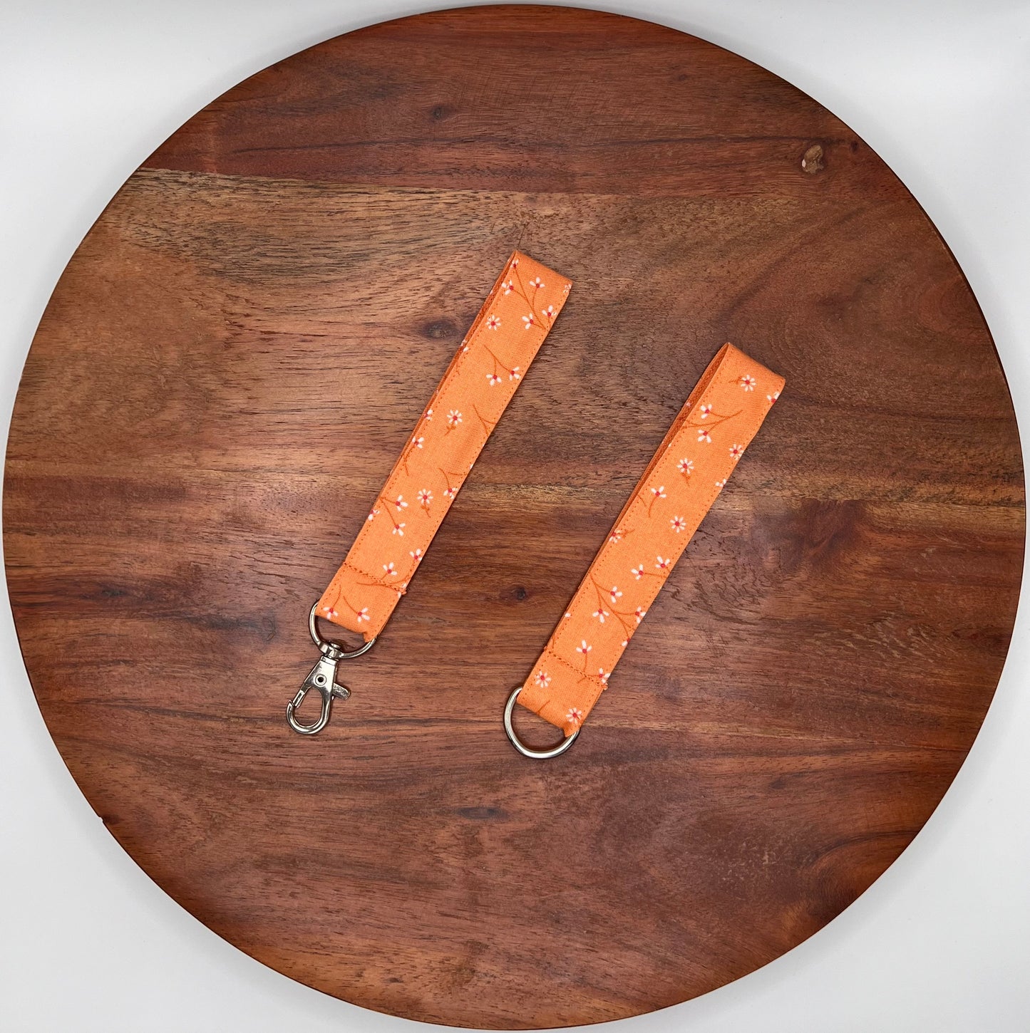 Orange Floral Lanyard